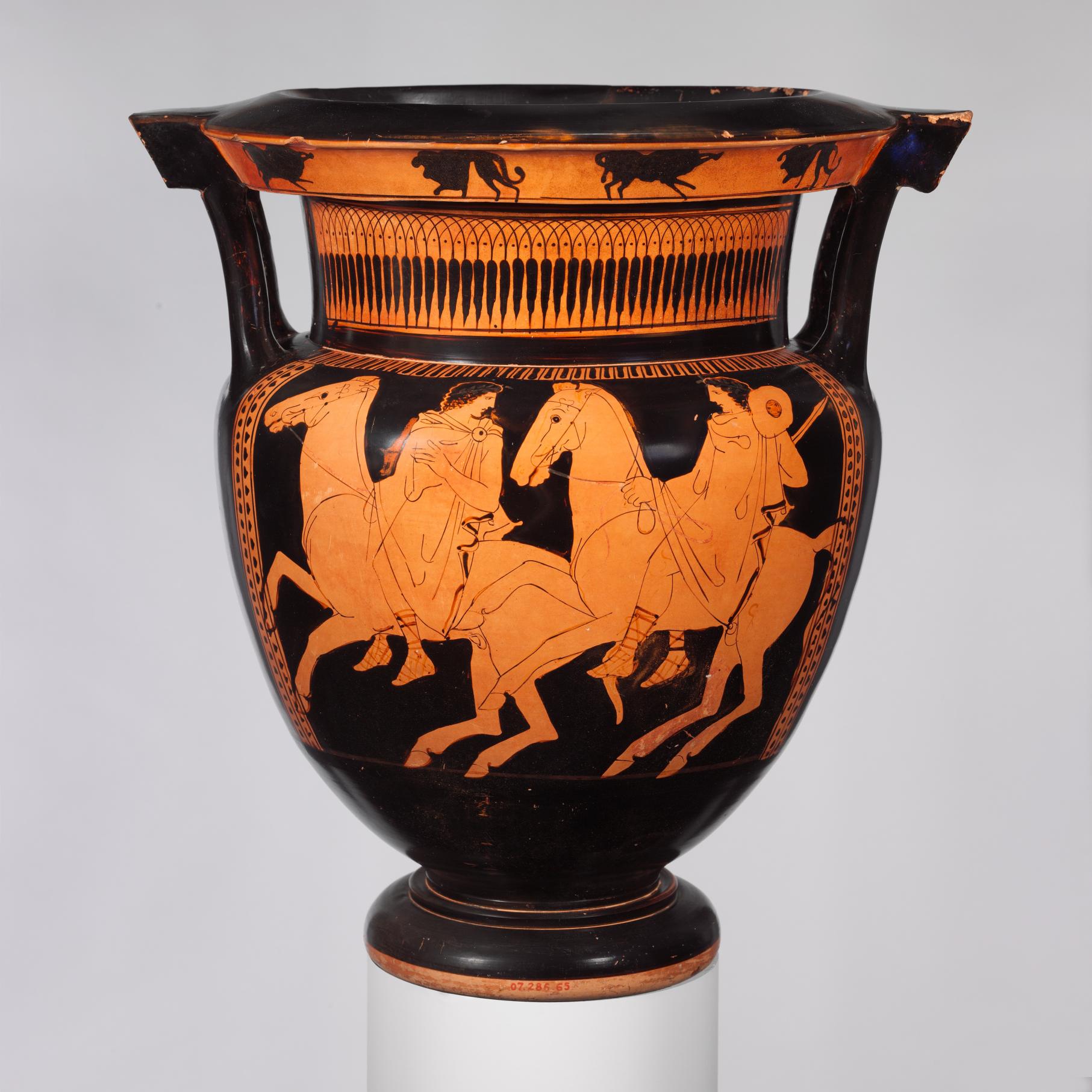 Terracotta column-krater (bowl for mixing wine and water), Image 1/2