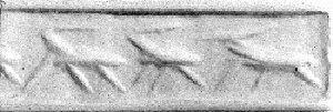 Cylinder seal with horned animals