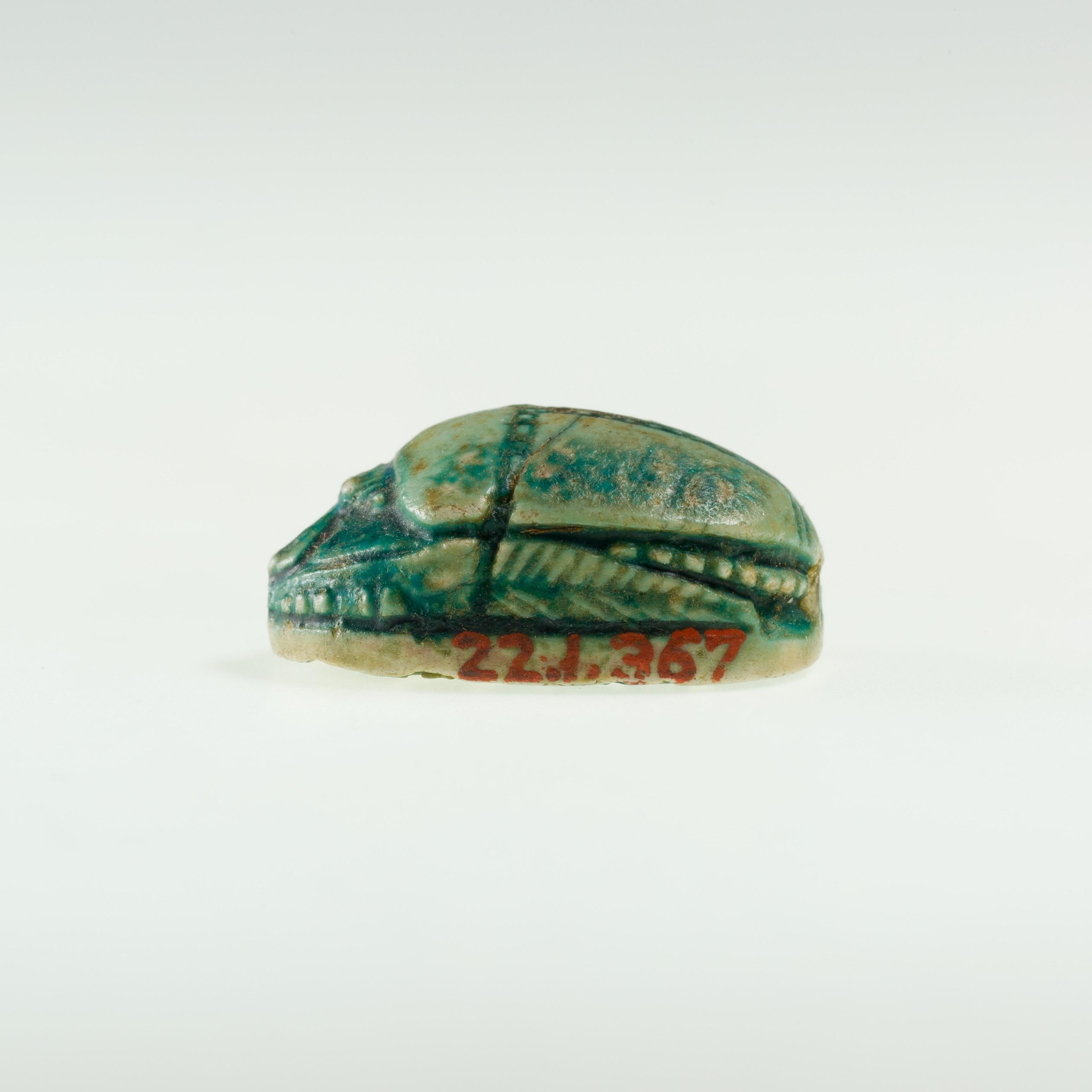 Scarab Incised with Circles and Lotus Flowers, Image 2/4