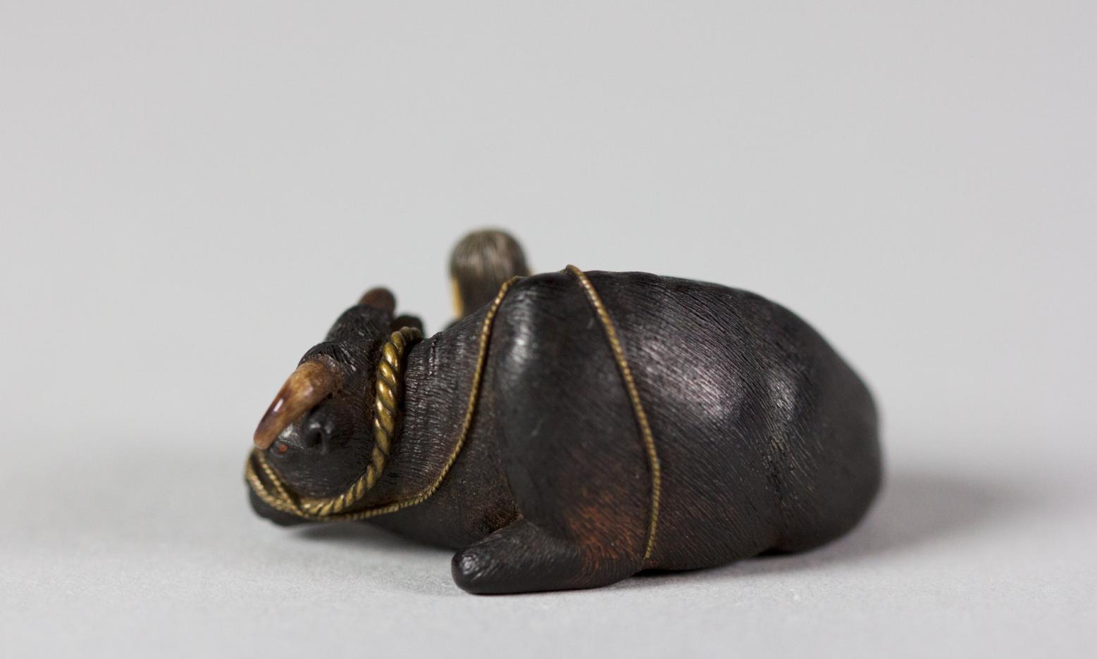 Netsuke of Ox with Bokudo, Image 2/5