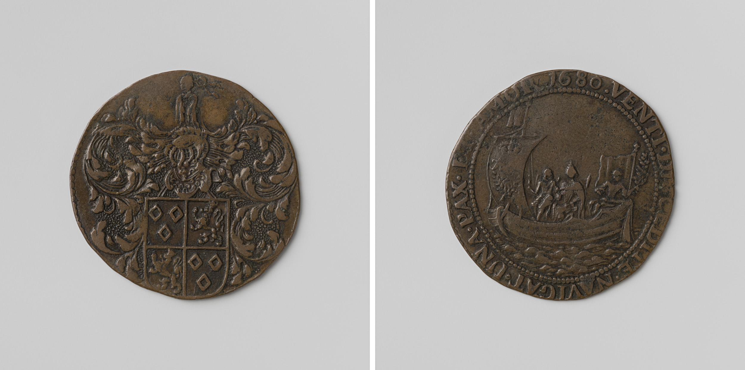 Overtocht van Marie Louise van Orleans naar Spanje, rekenpenning van Jacques Louis Madoets, heer van Boetsvaert, vijftigste intendant van de vaart van Brussel