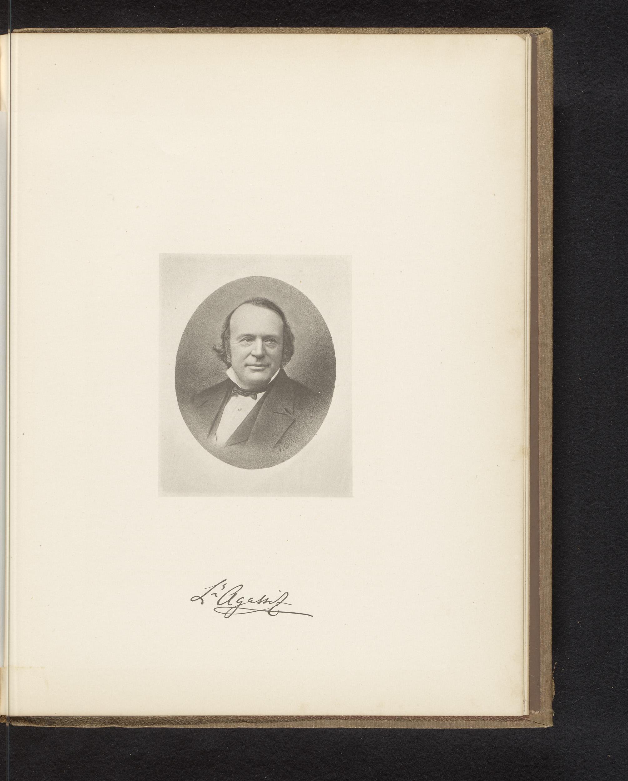 Reproductie van een portret van Louis Agassiz