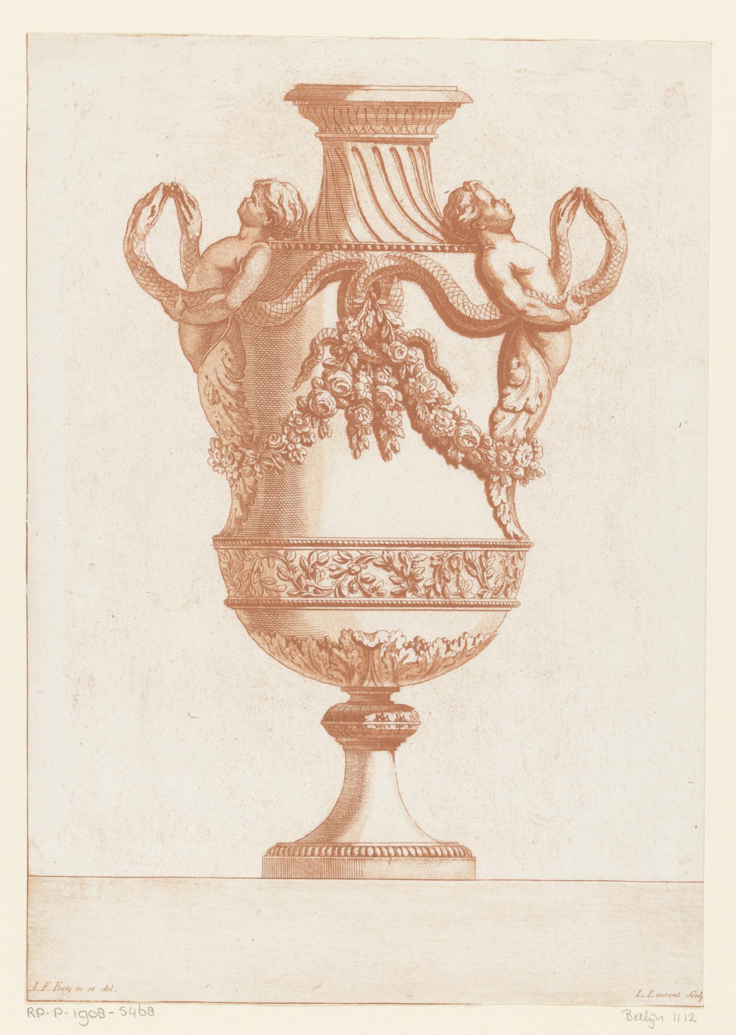 Vaas met putti en slangen