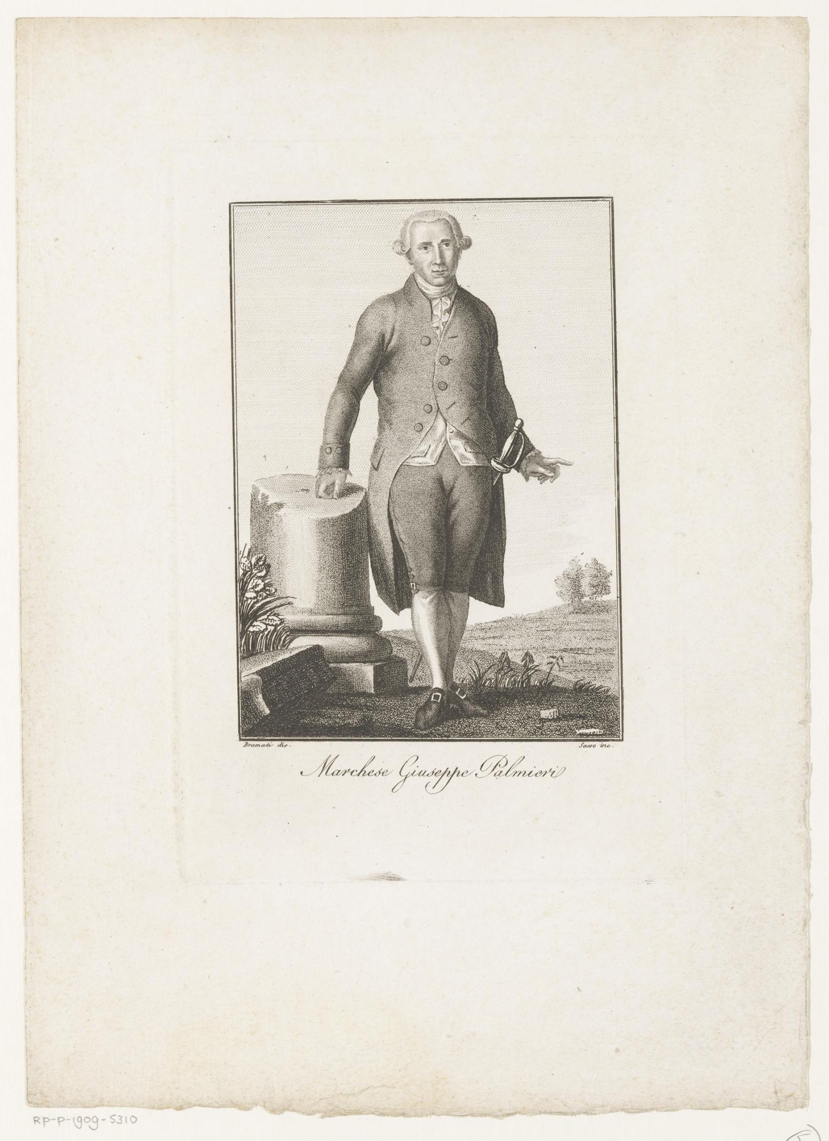 Portret van econoom Giuseppe Palmieri