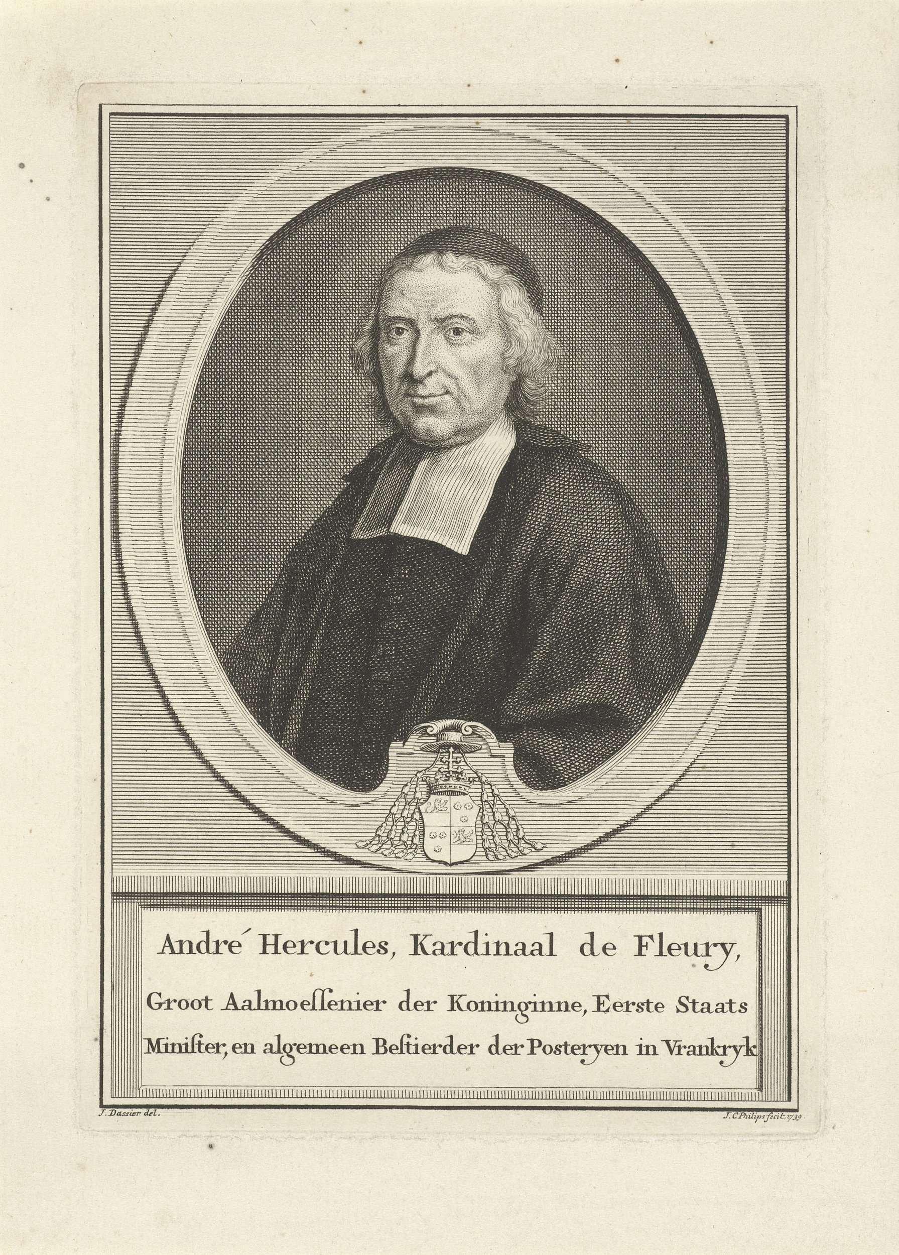 Portret van de kardinaal André-Hercule de Fleury