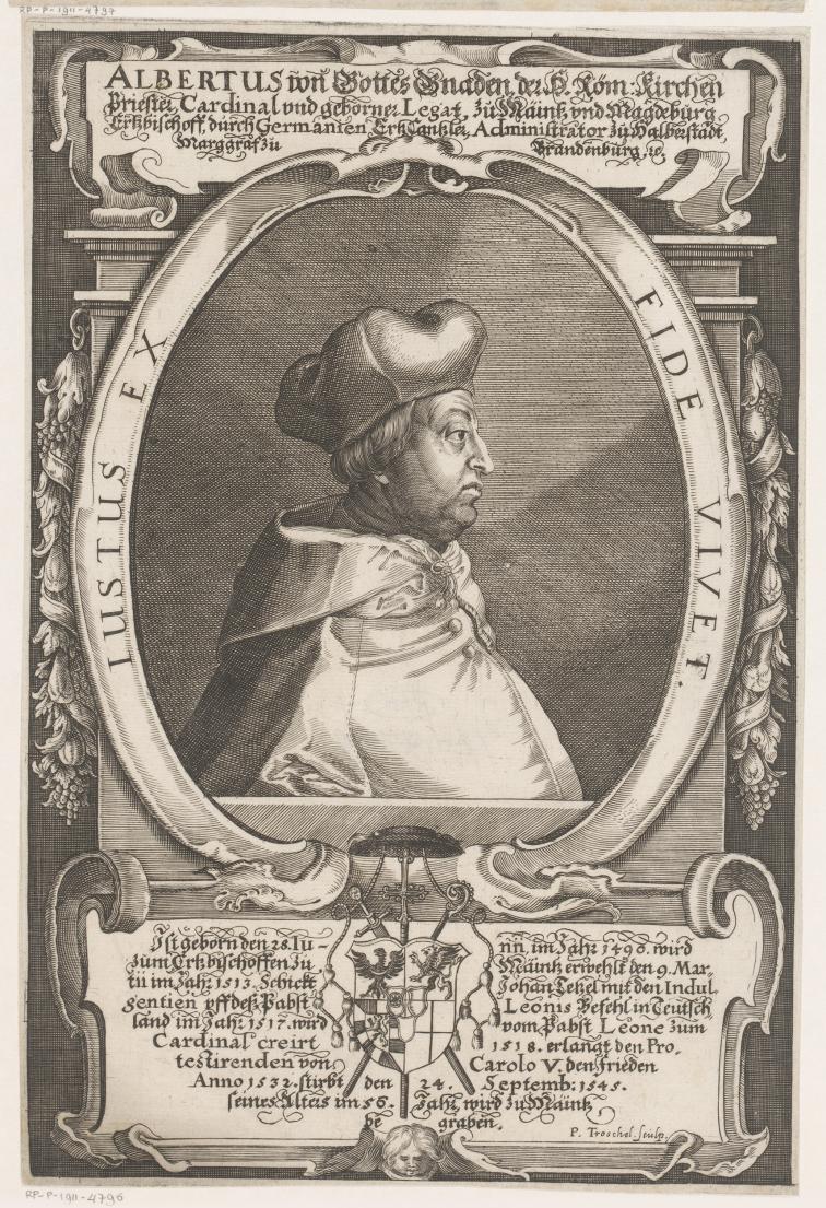 Portret van Albrecht von Brandenburg
