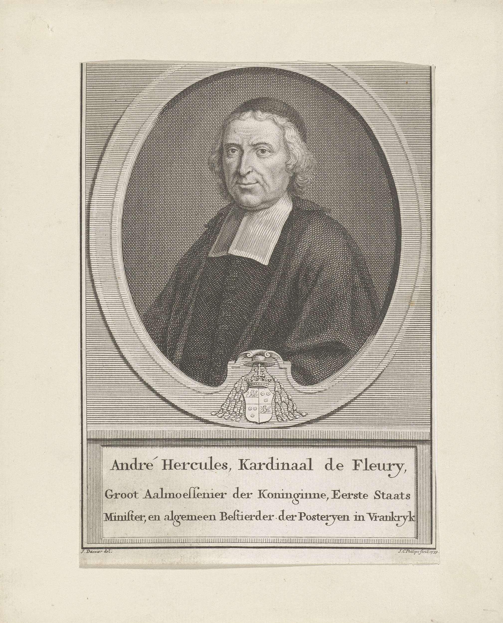 Portret van de kardinaal André-Hercule de Fleury