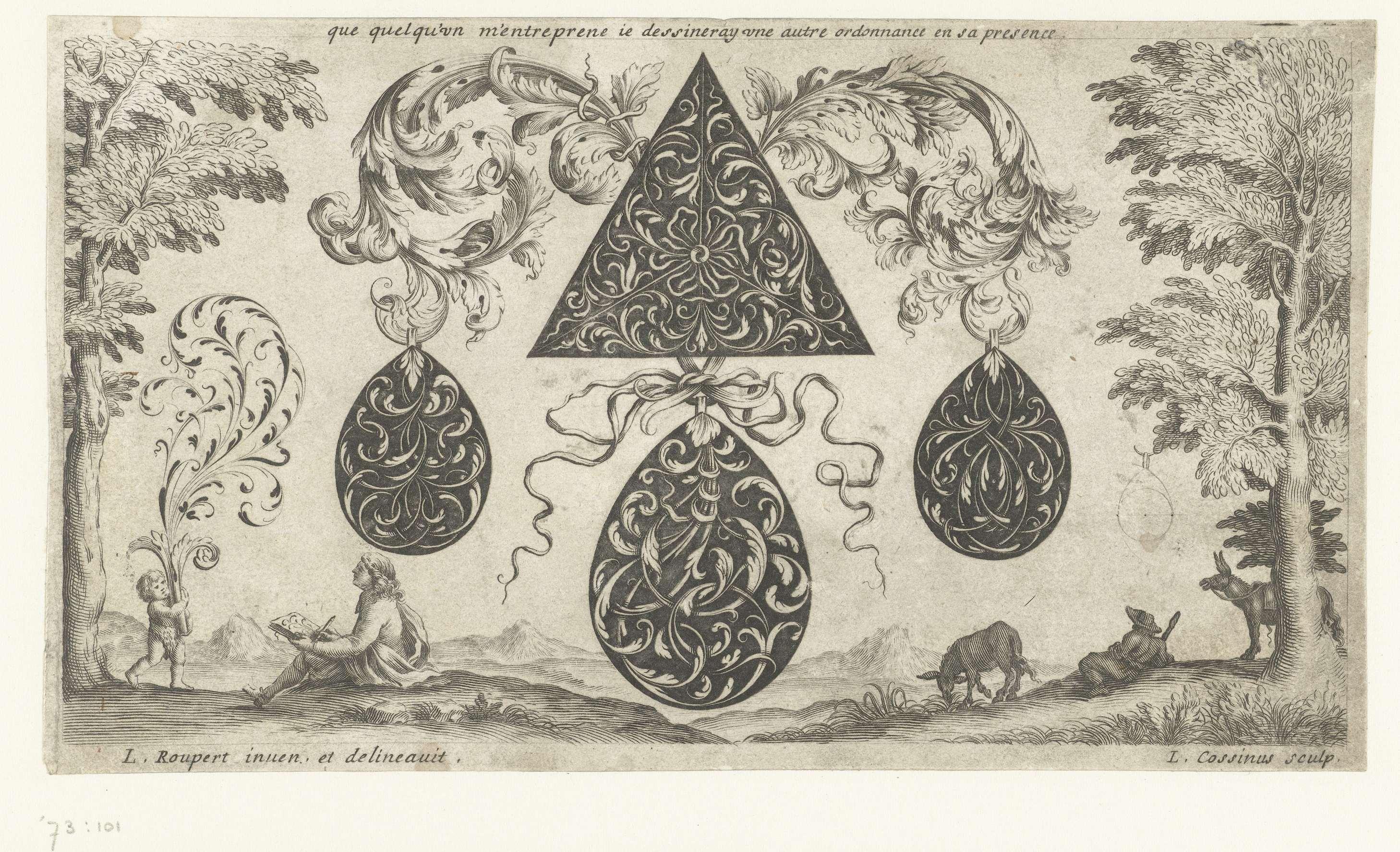 Vier motieven in een landschap