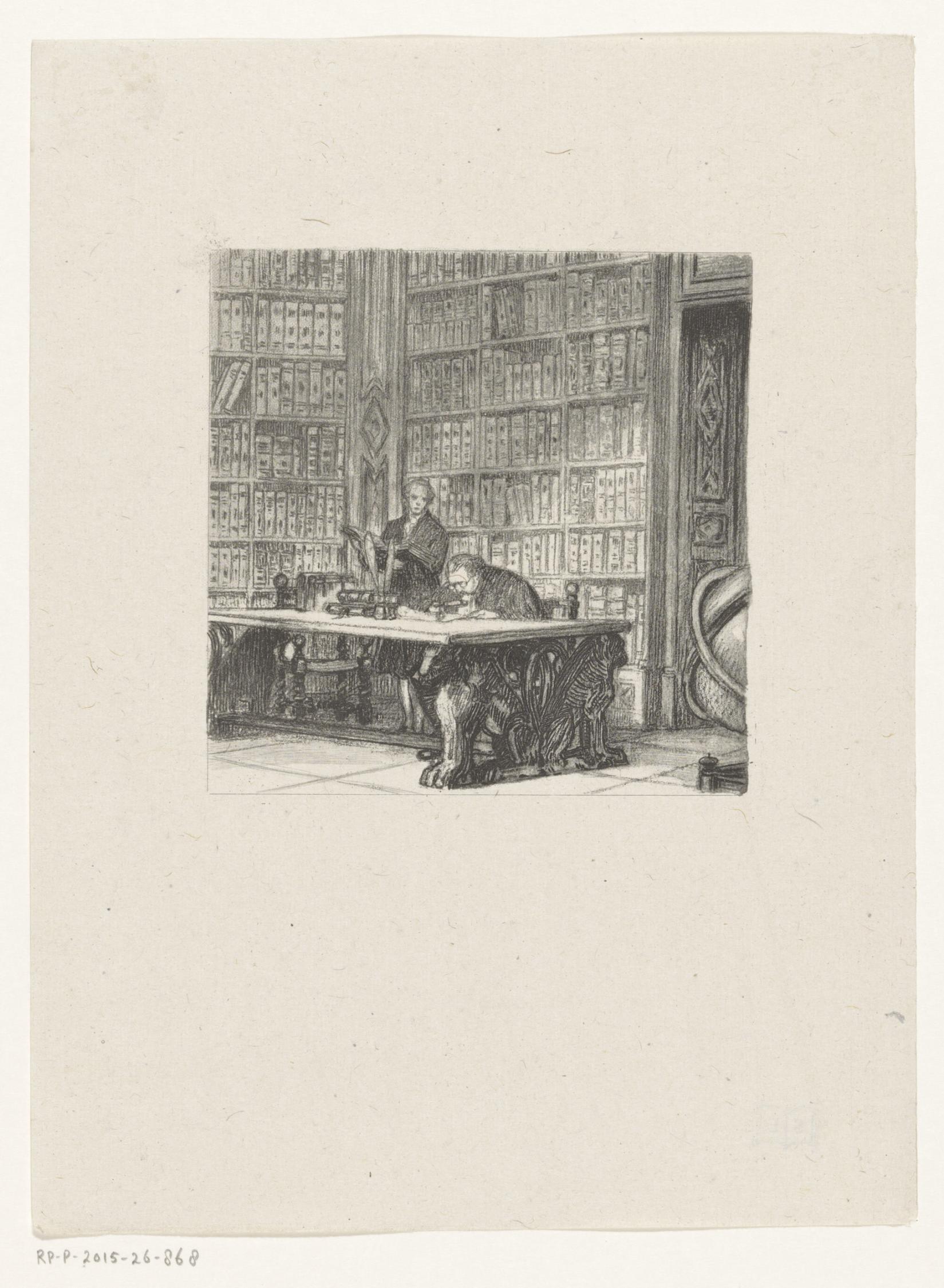 Twee mannen in een bibliotheek