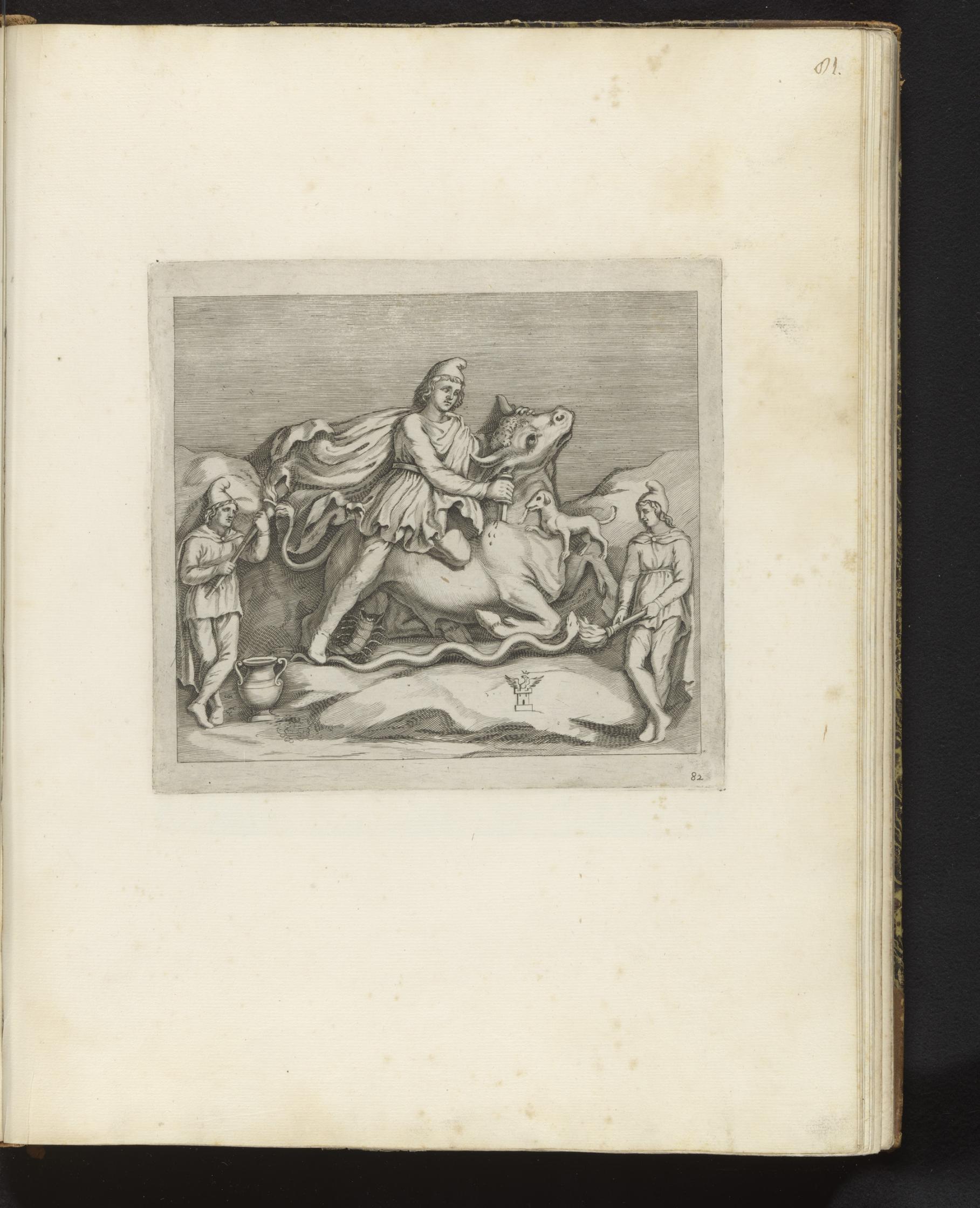 Bas-reliëf met Mithras die een stier doodsteekt