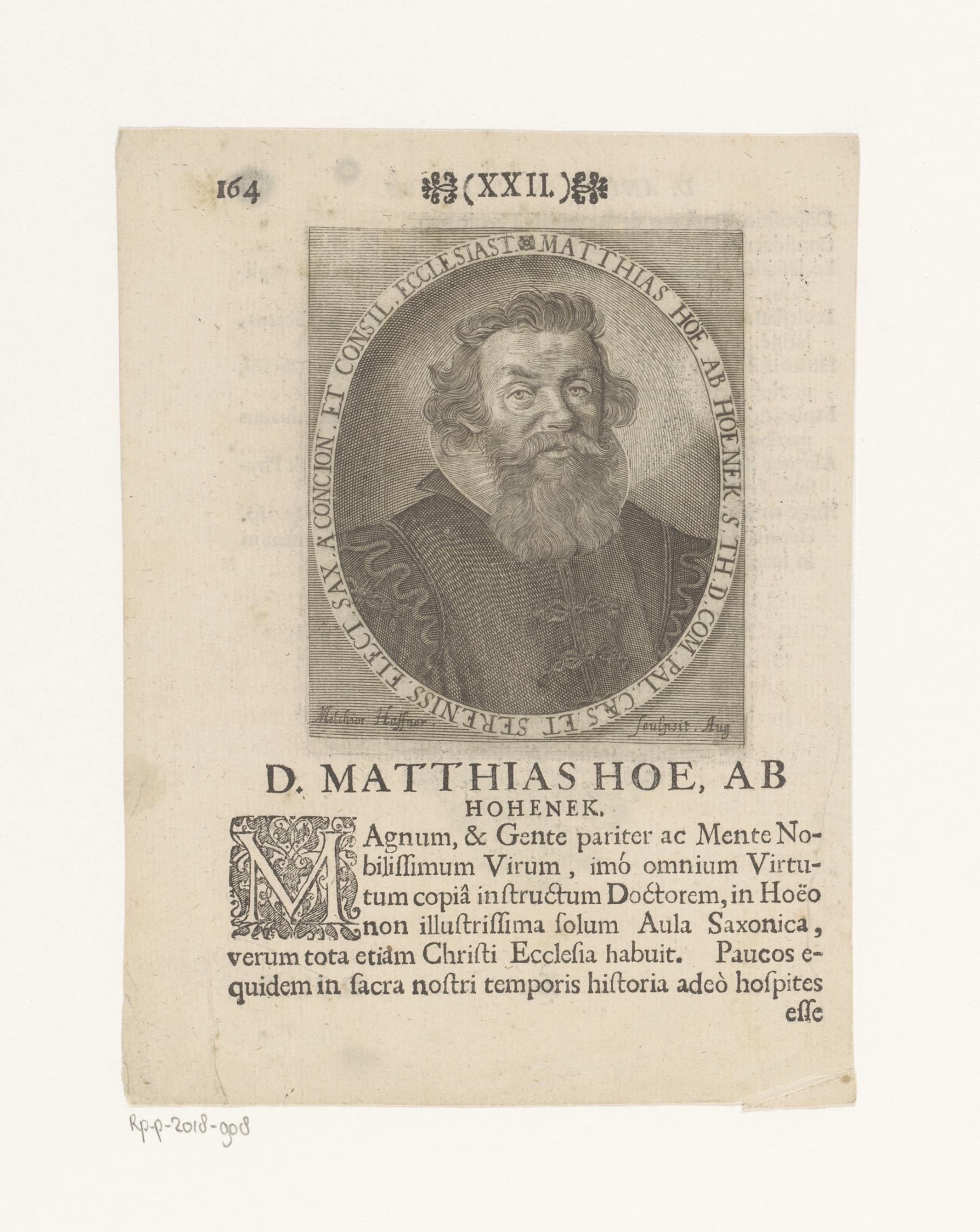 Portret van Matthias Hoë von Hoënegg
