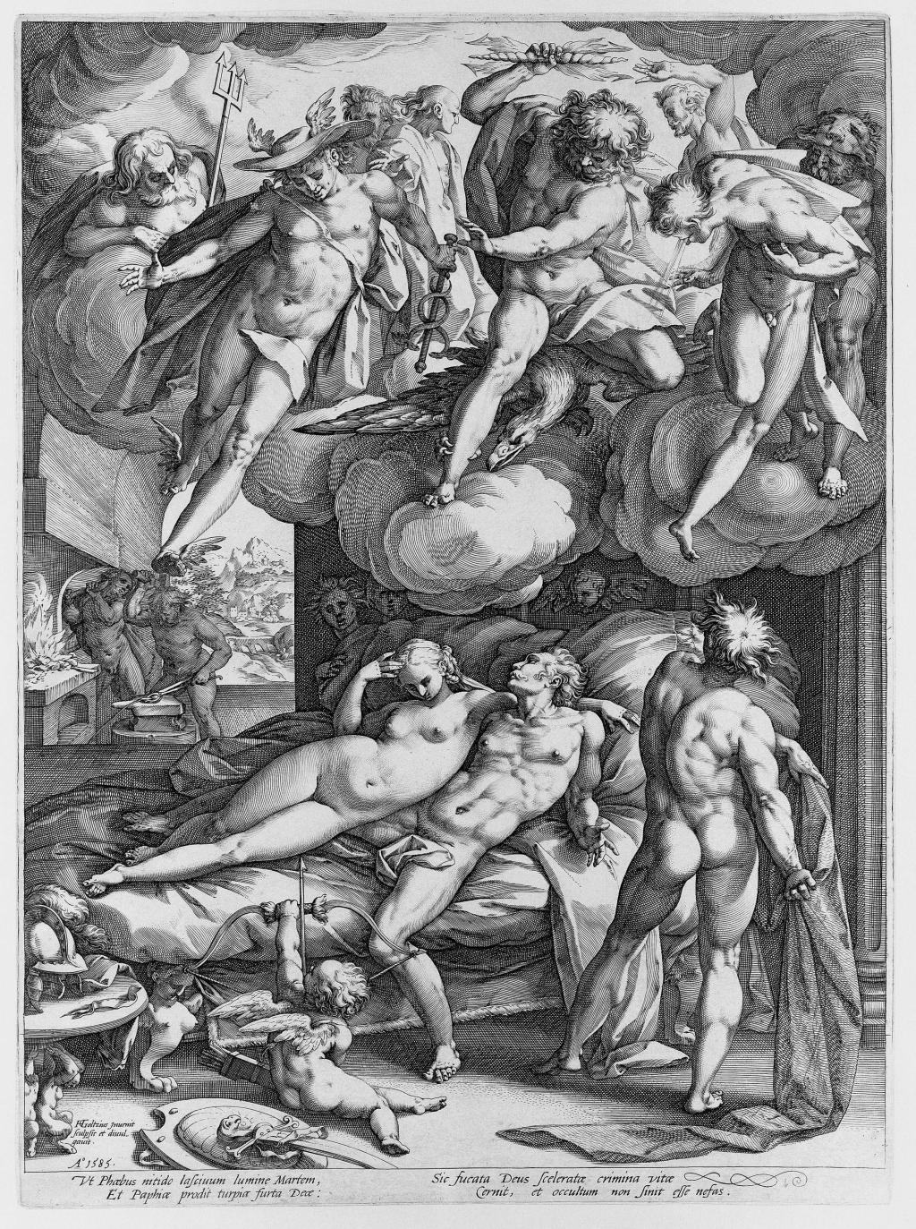 Venus en Mars betrapt door Vulcanus