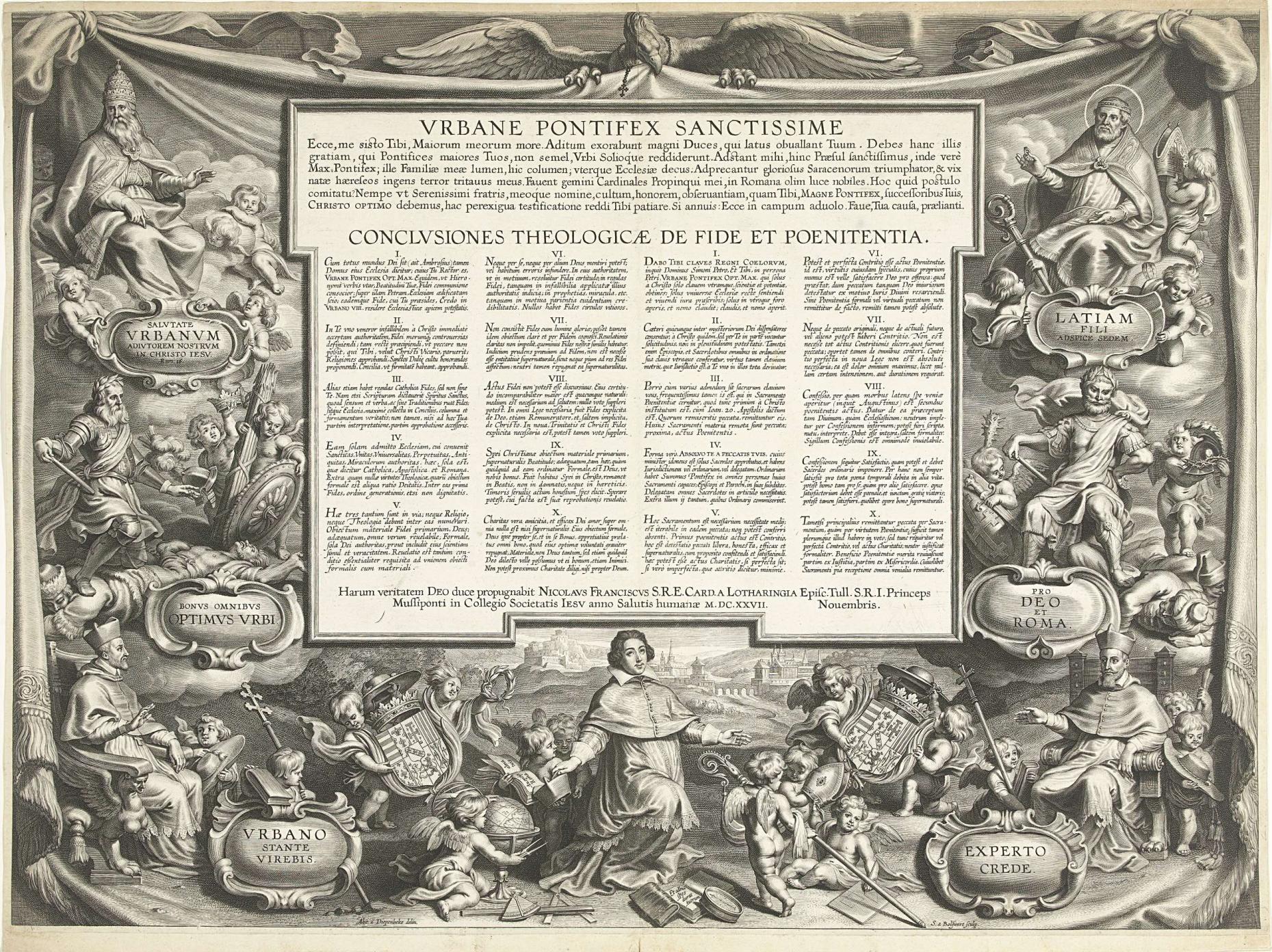Thesenblad met 20 theses van Urbanus VIII