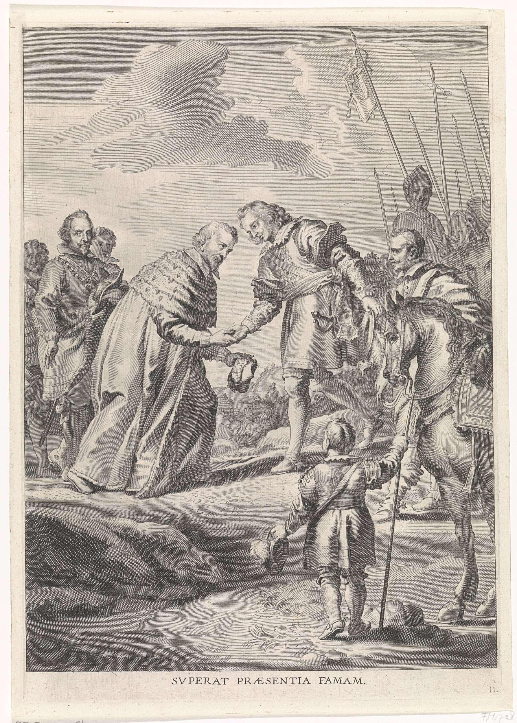 Ferdinand begroet door de aartsbisschop van Keulen