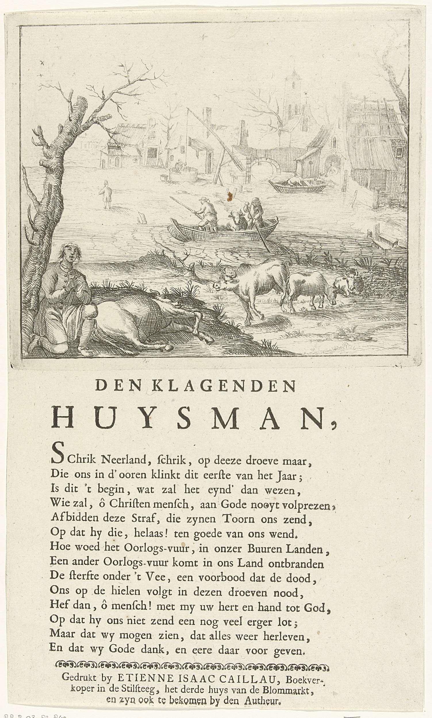 Boer klagend over de veepest, 1745