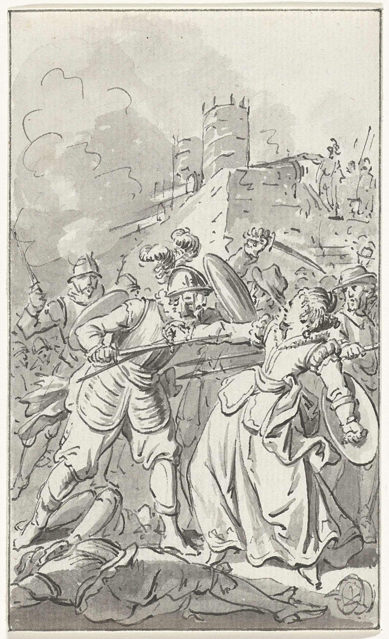 De prinses van Espinoy raakt gewond bij de verdediging van Doornik, 1581
