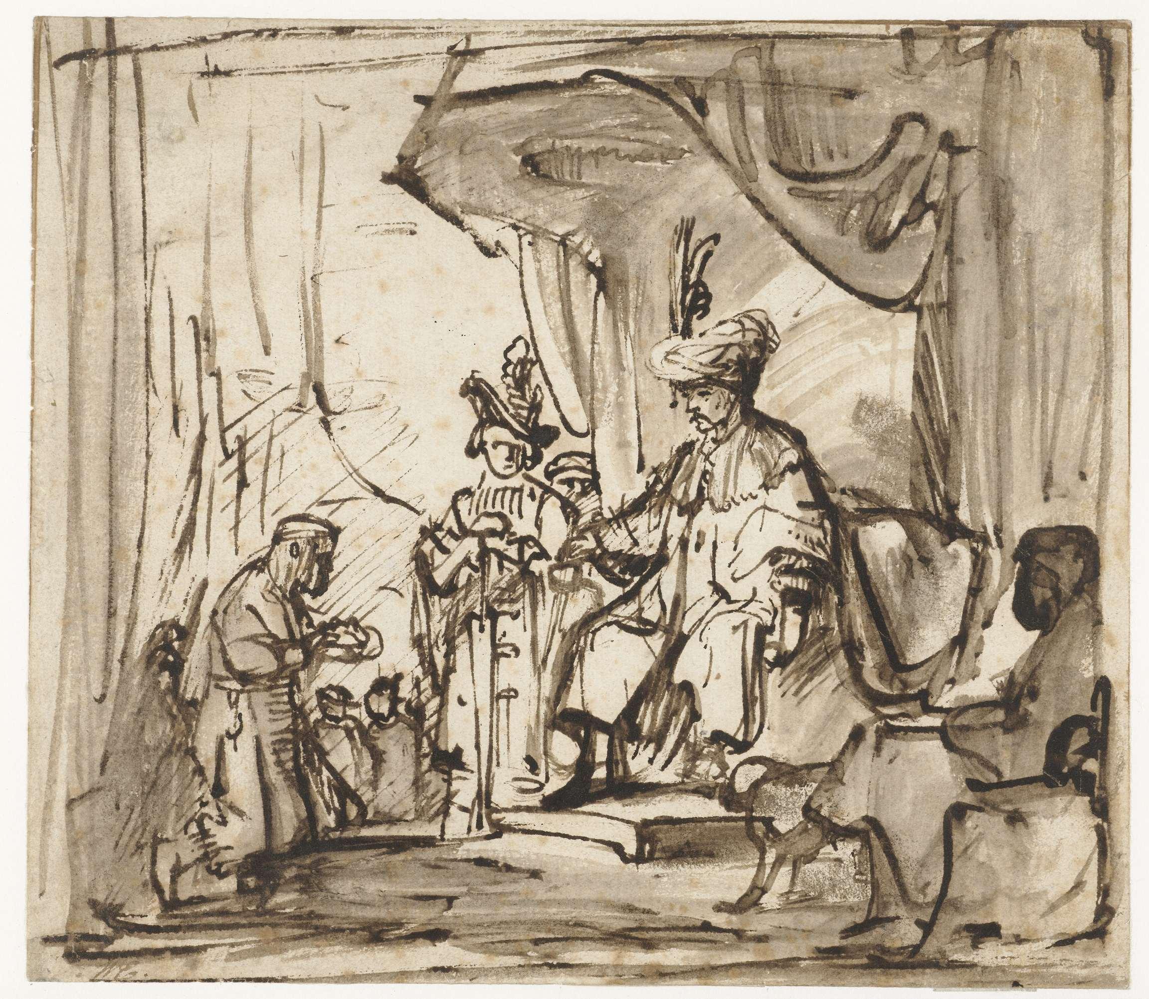 Bode met de kroon van Saul voor David
