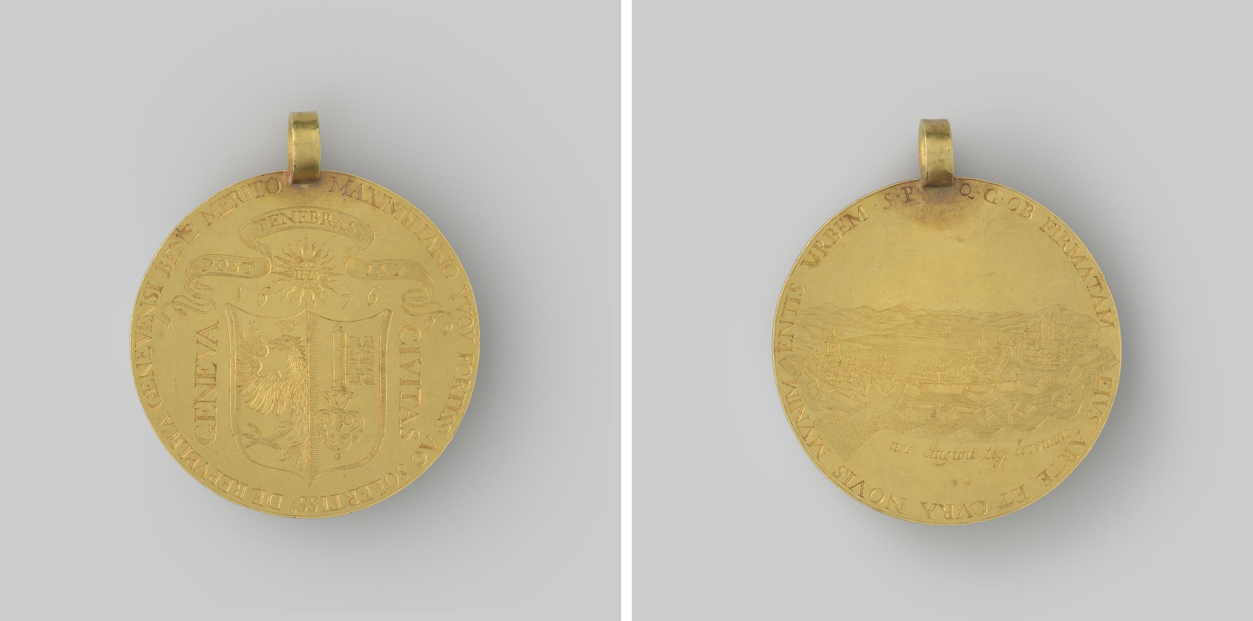 Erepenning van de stad Genève voor de Nederlandse vestingbouwer Maximiliaan d’Yvoy