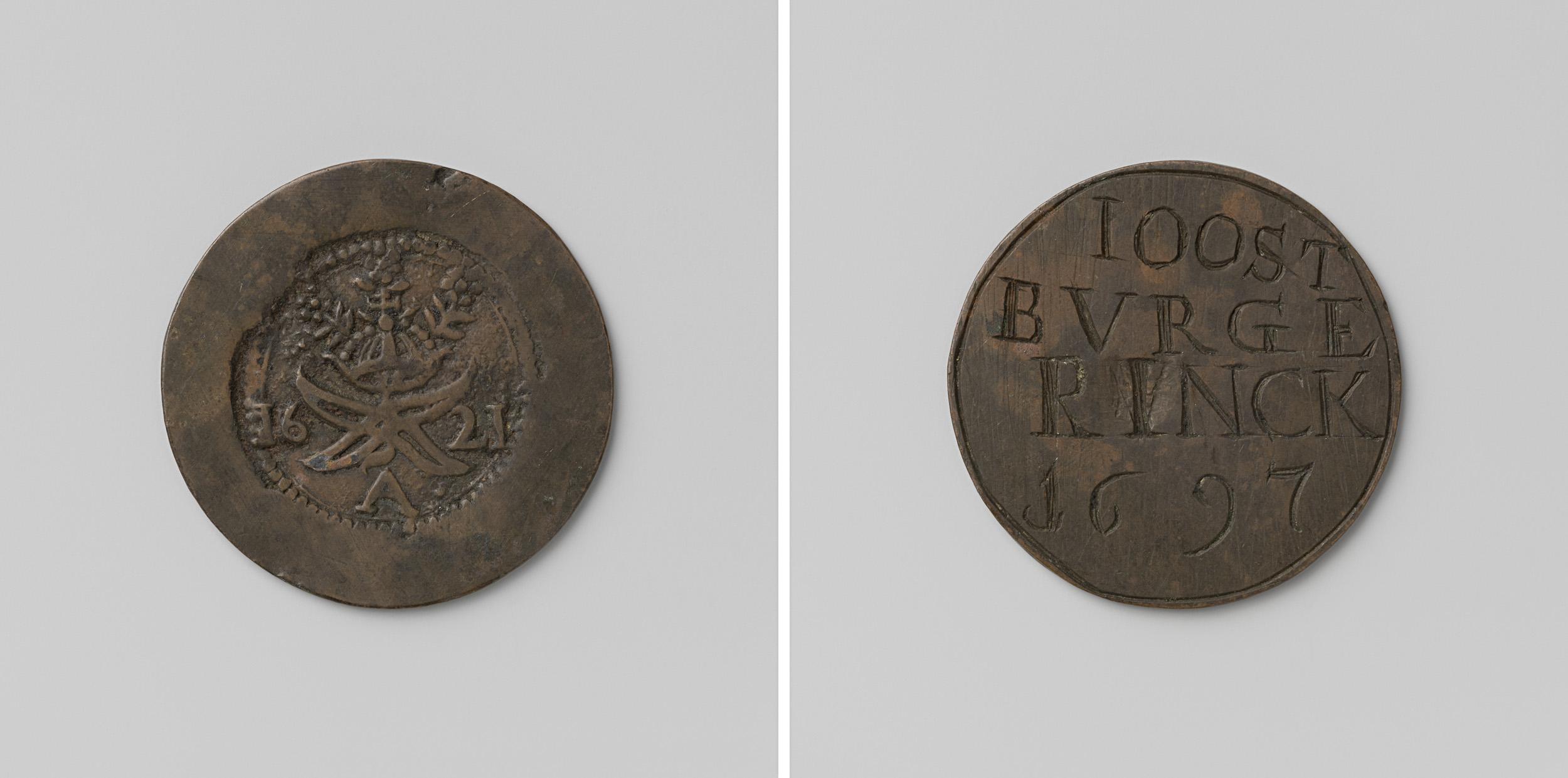 Linnenweversgilde van Amsterdam, gildepenning van Joost Burgerinck