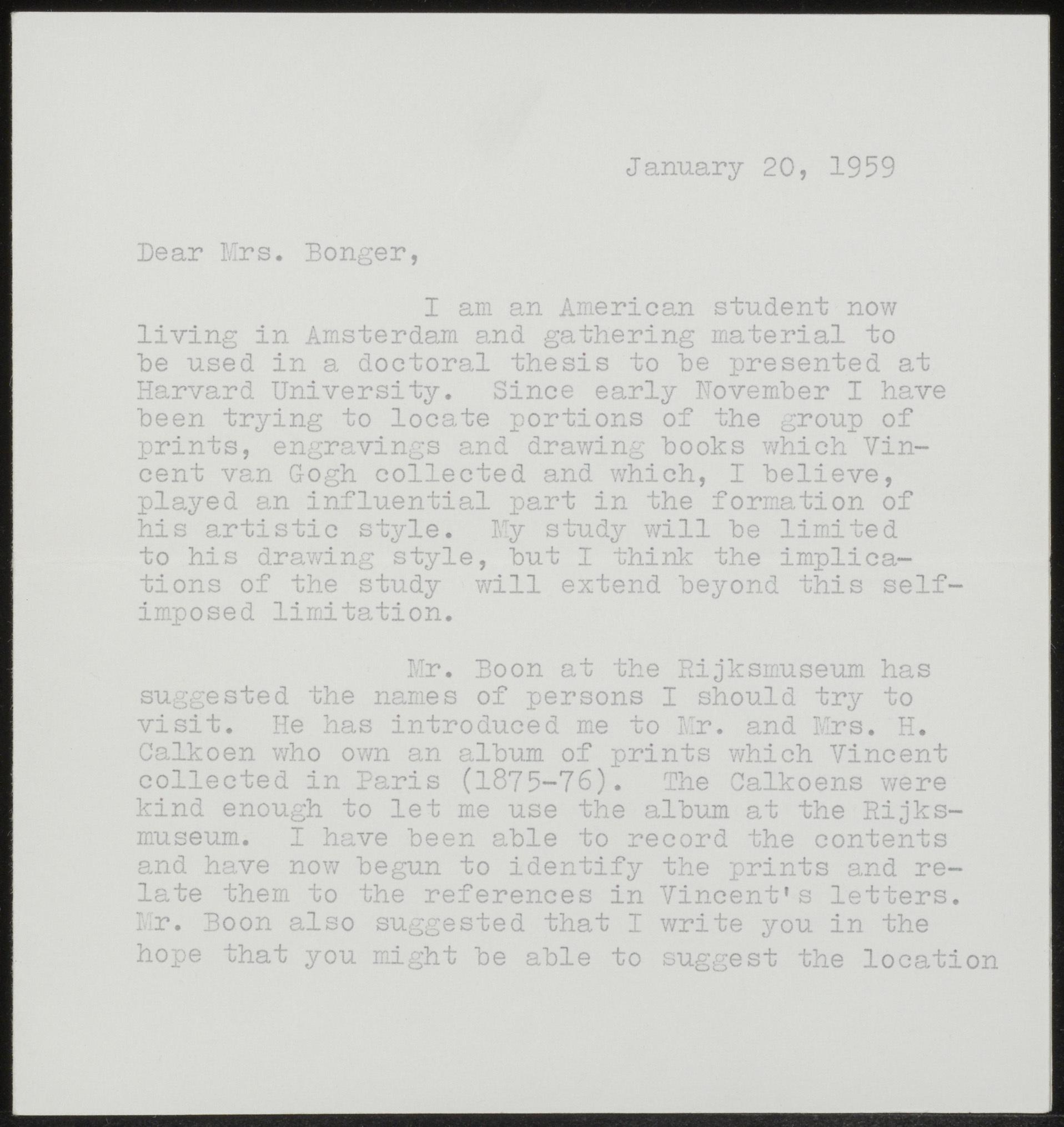 Brief aan Françoise W.M. Bonger