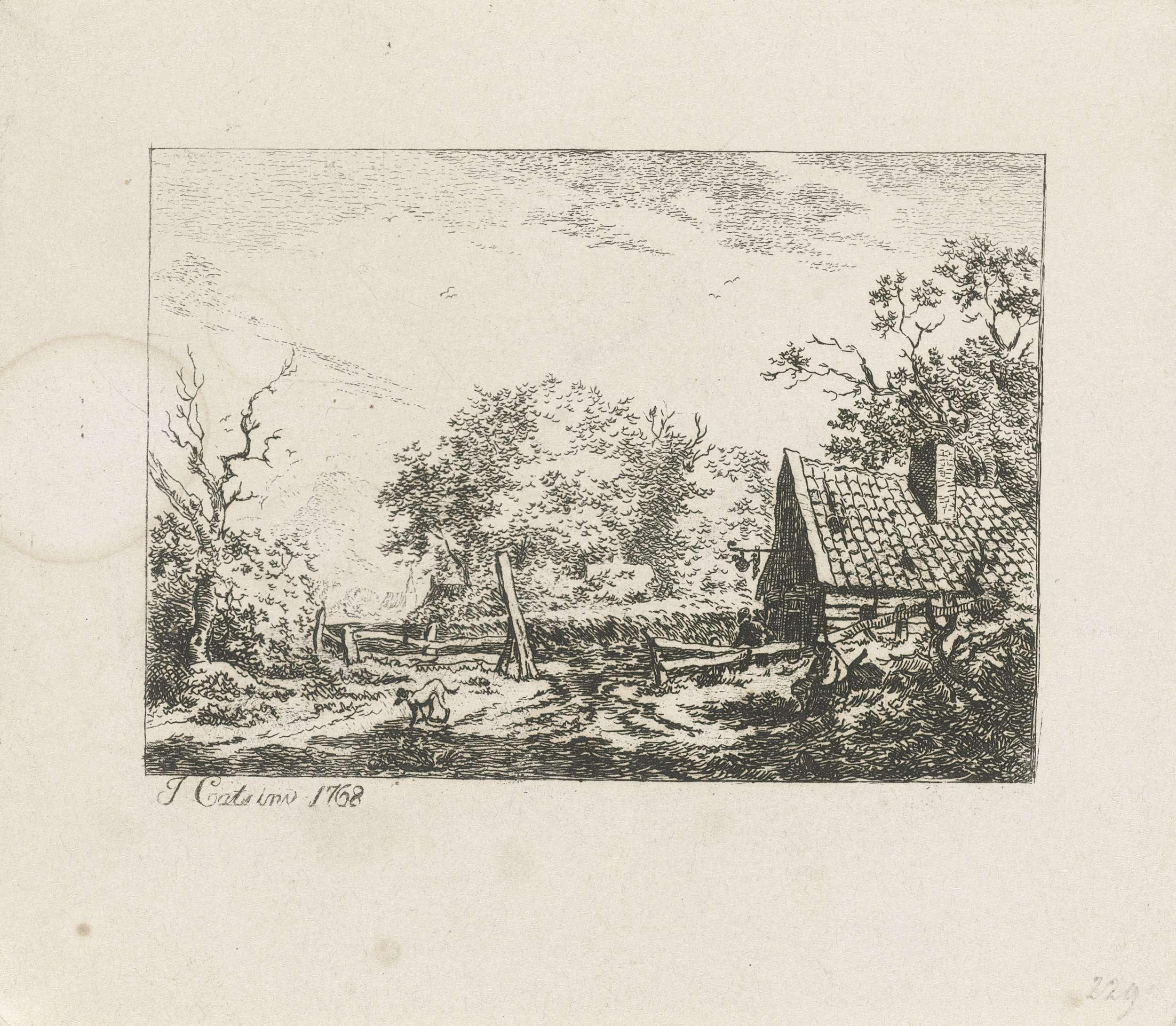 Landschap met schuur