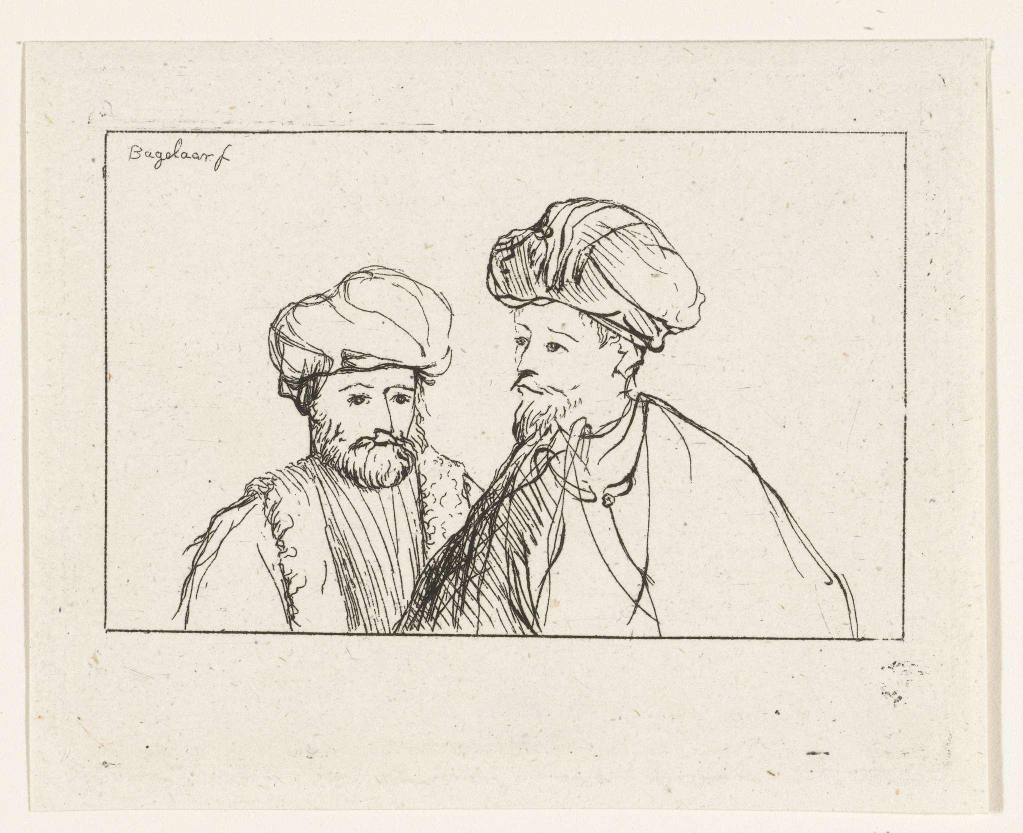 Portret van twee mannen met tulband