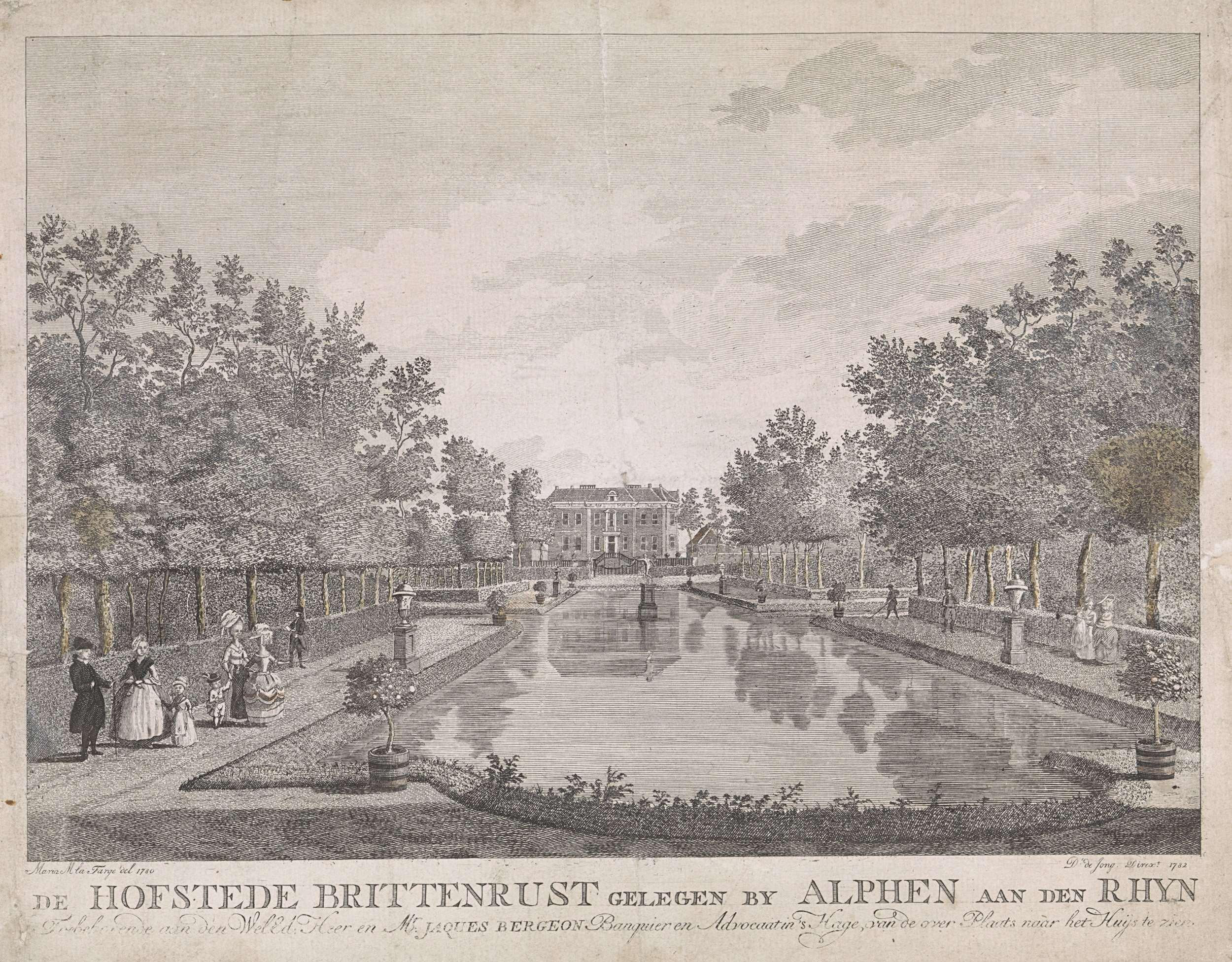 Gezicht op vijver van buitenplaats Hofstede Brittenrust