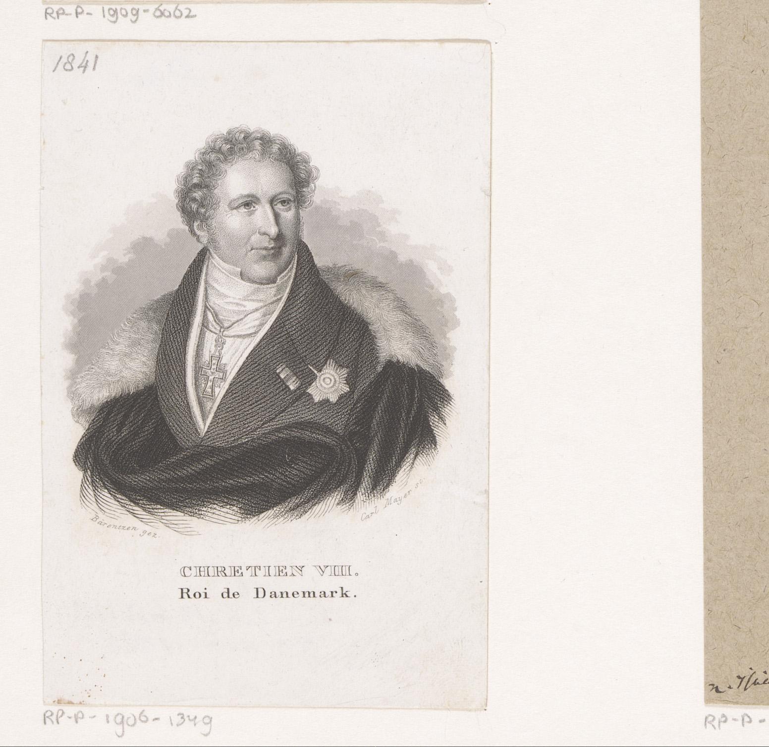 Portret van Christiaan VIII van Denemarken