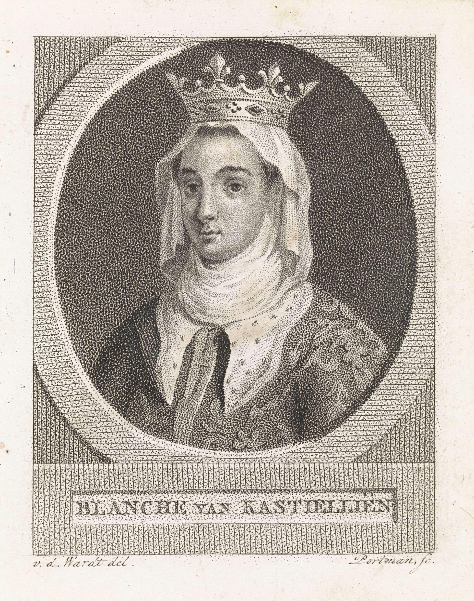 Portret van Blanche de Castille, koningin van Frankrijk