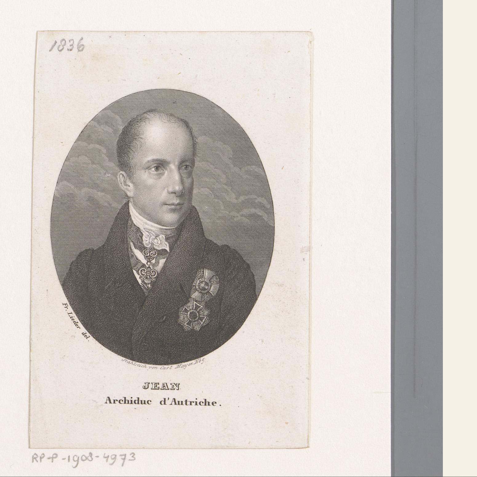 Portret van Johann, aartshertog van Oostenrijk
