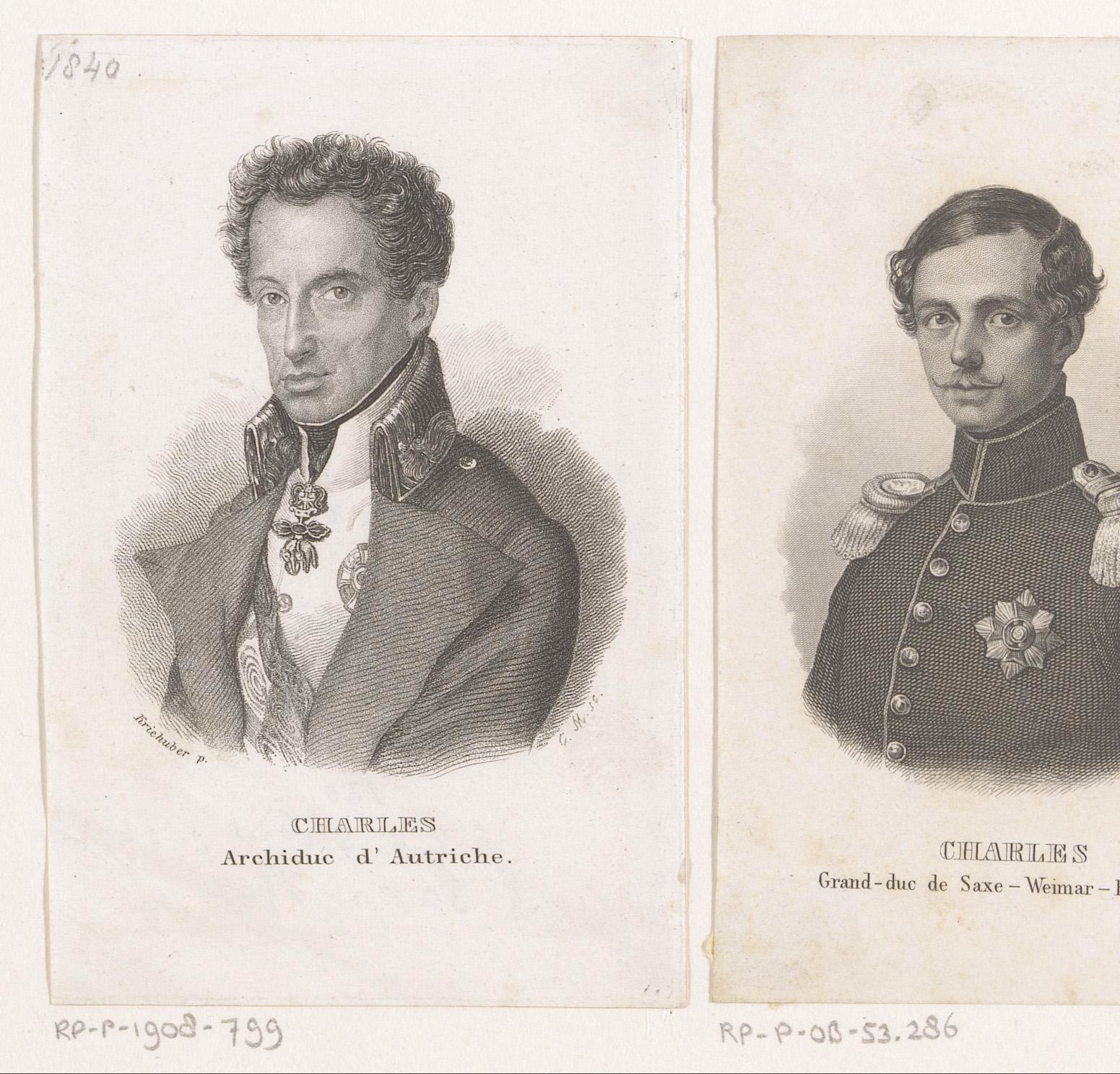 Portret van Karel Lodewijk Johan, aartshertog van Oostenrijk