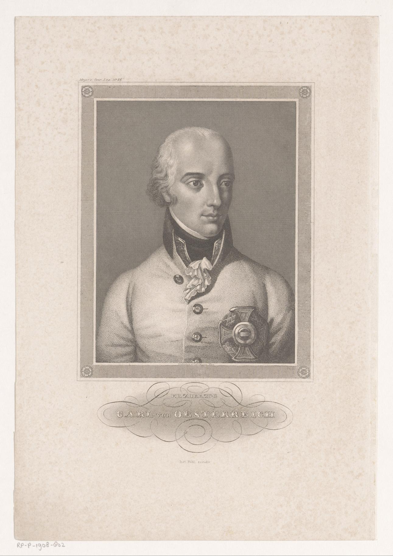 Portret van Karel Lodewijk Johan, aartshertog van Oostenrijk