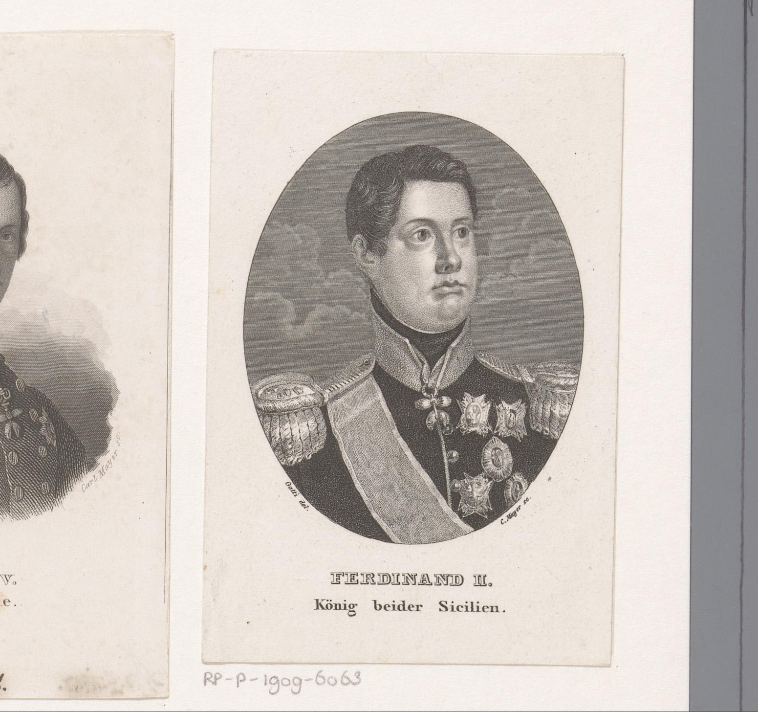 Portret van Ferdinand II, koning der Beide Sicilien