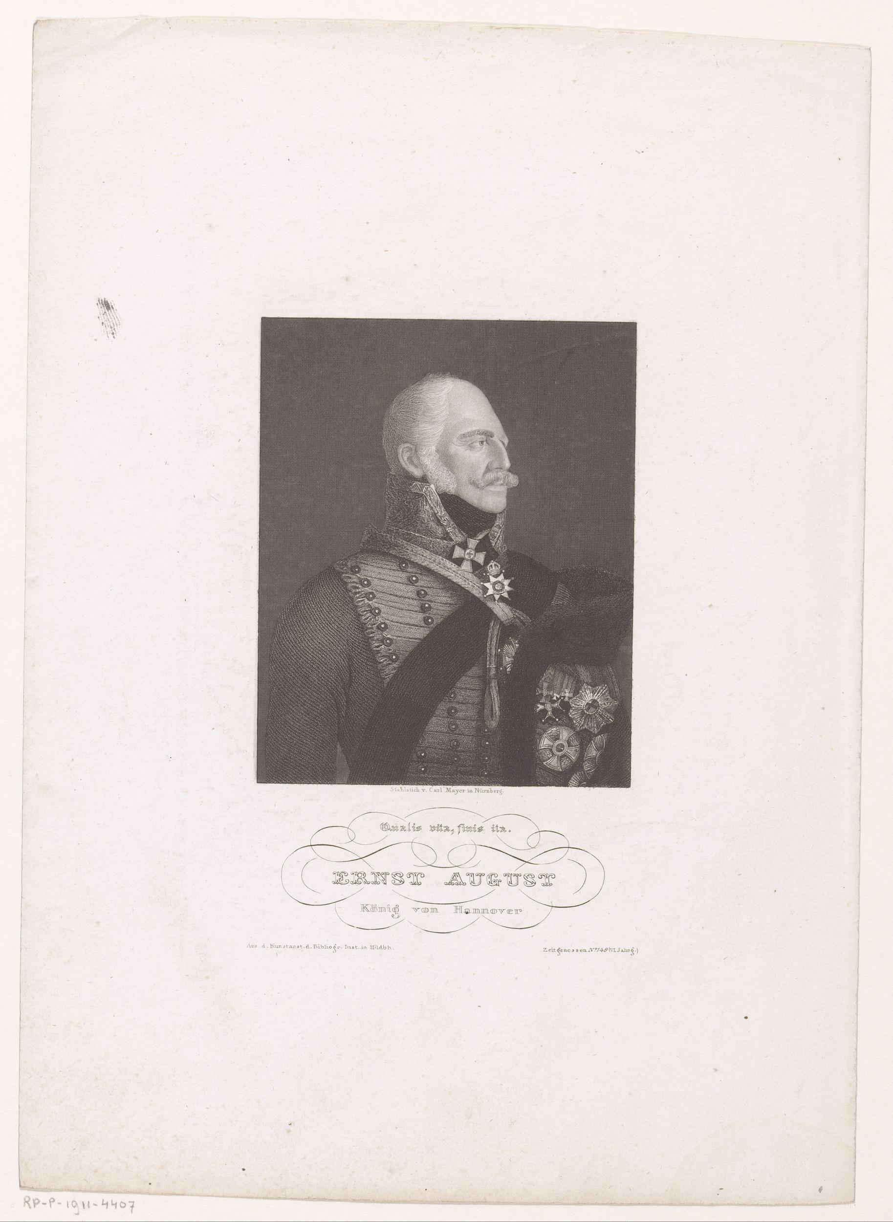 Portret van Ernst August, koning van Hannover