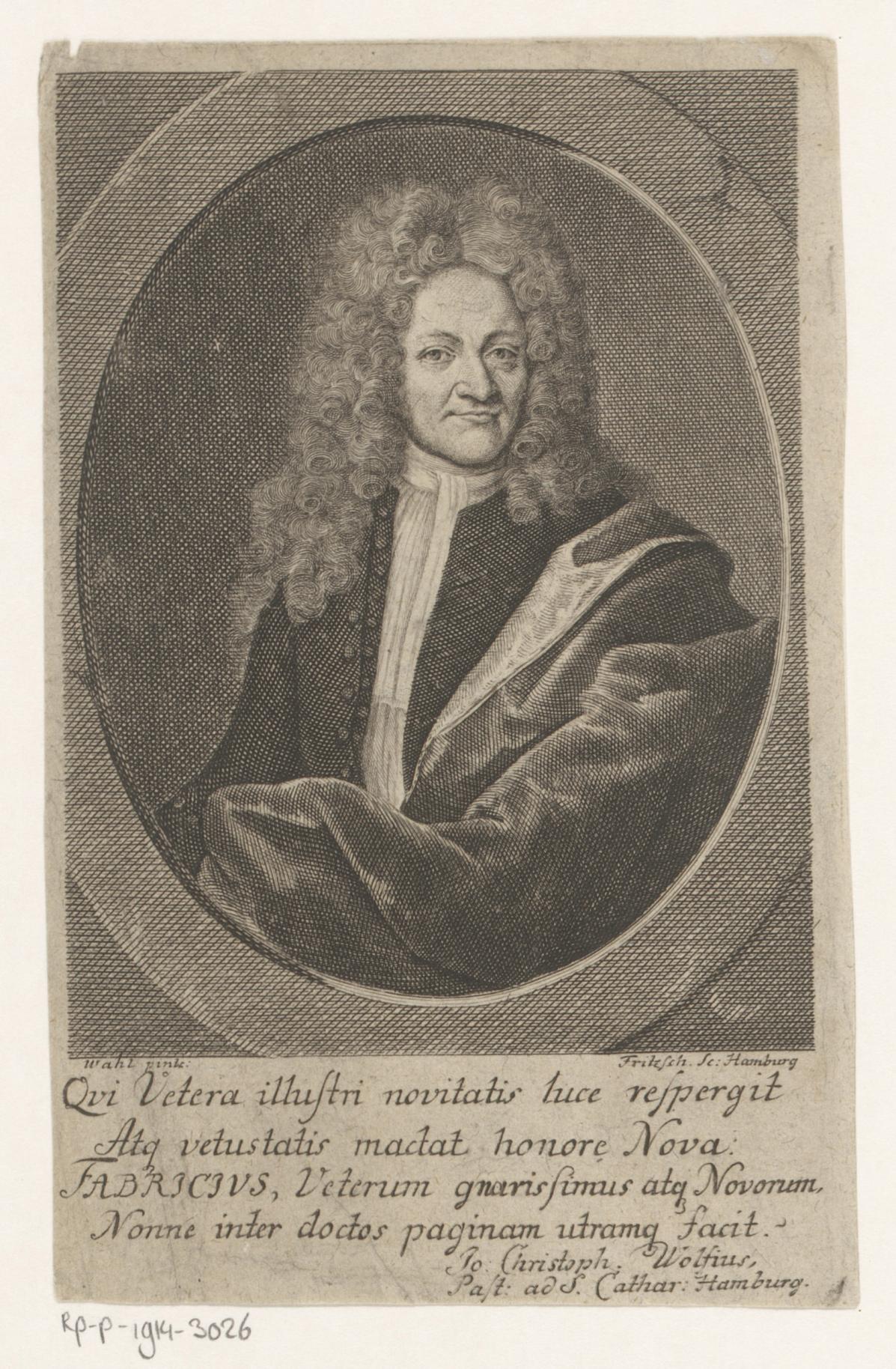 Portret van Johann Albert Fabricius