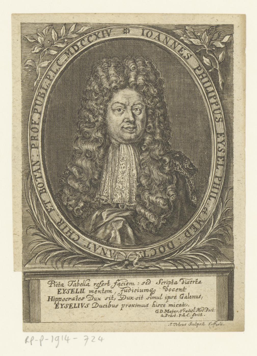 Portret van Johann Philip Eysel
