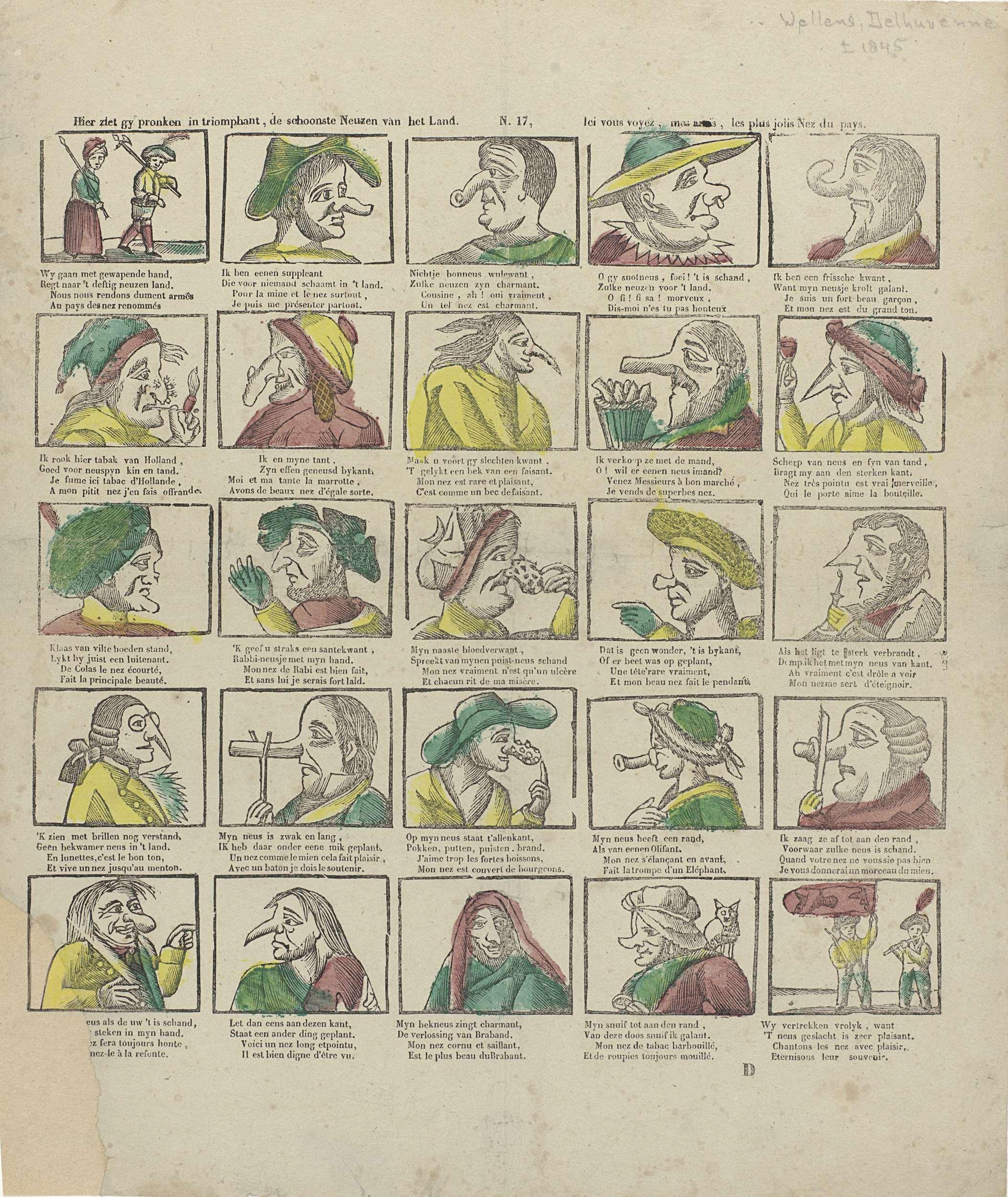 Hier ziet gy pronken in triomphant, de schoonste neuzen van het land. / lei vous voyez, mos anaïs, les plus jolis nez du pays.