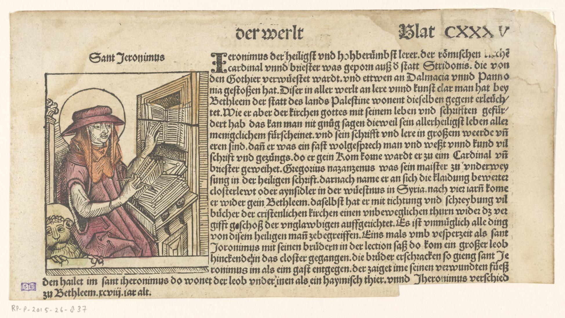 Heilige Hieronymus achter een lessenaar