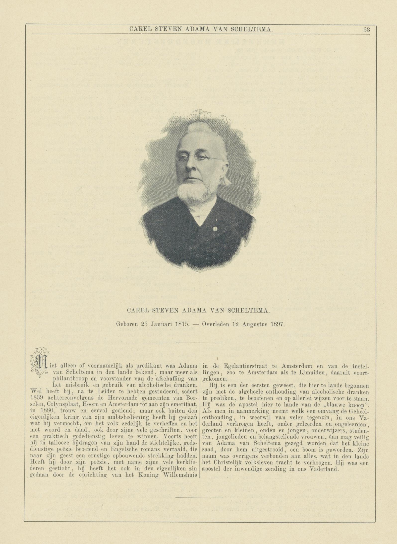 Portret van Carel Steven Adama van Scheltema