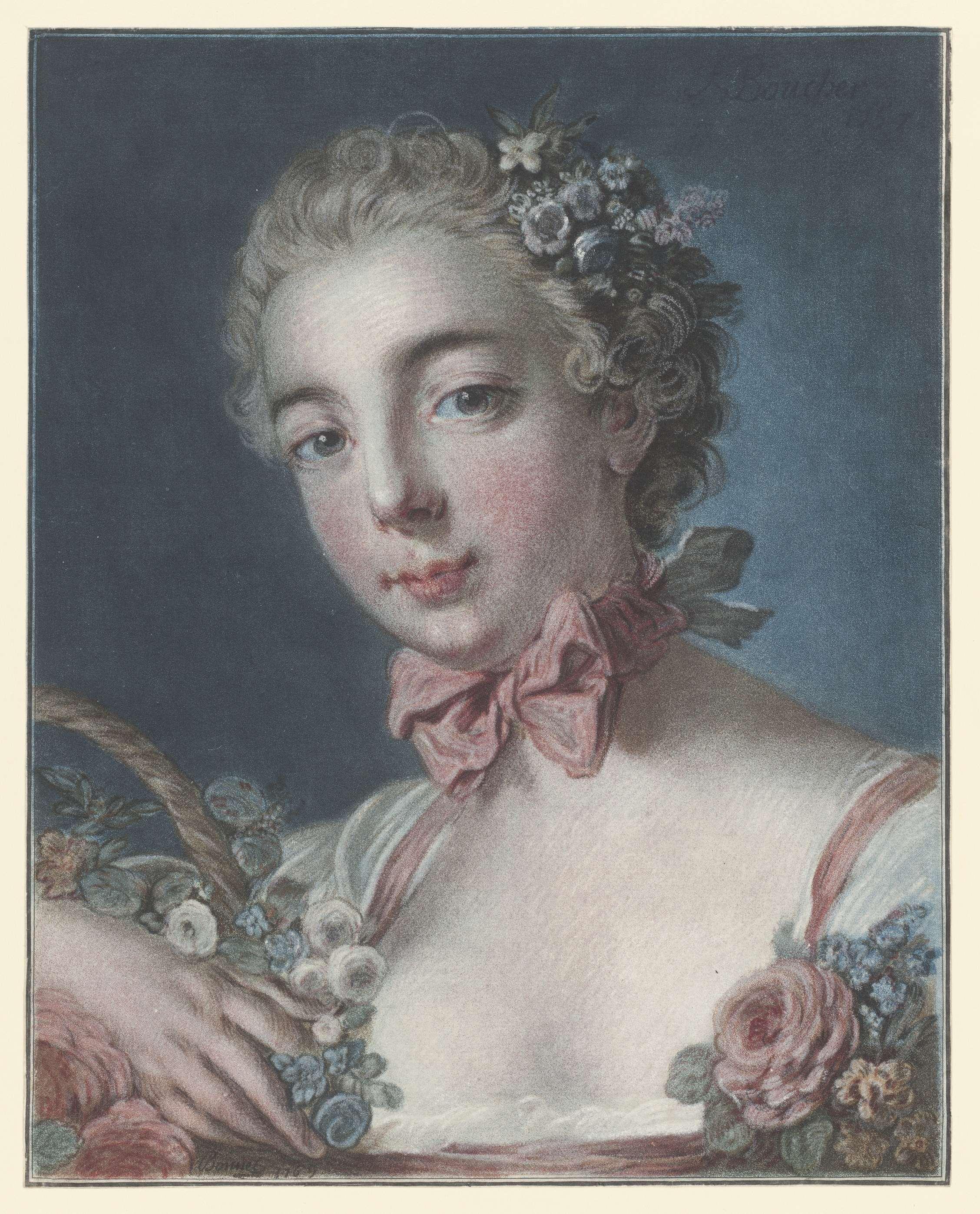Portret van Marie Amélie Baudouin als Flora