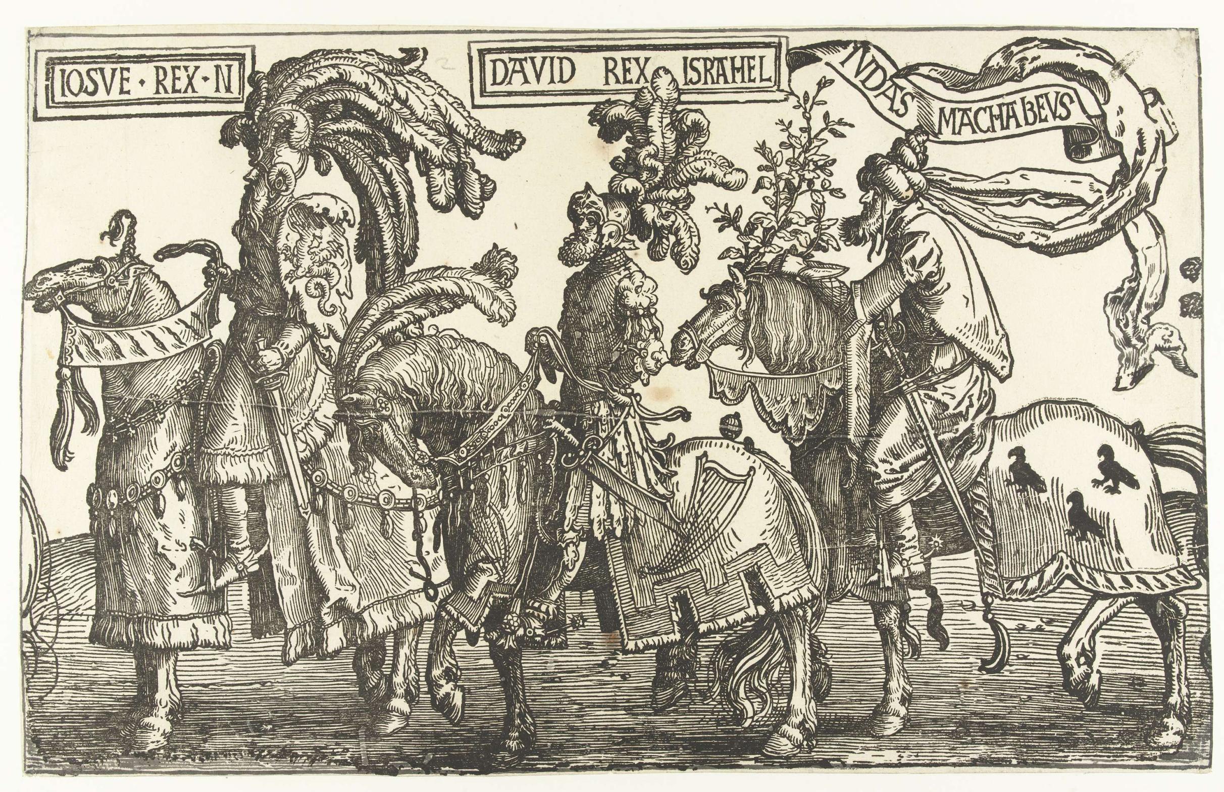 De helden Jozua, David en Judas de Makkabeeër