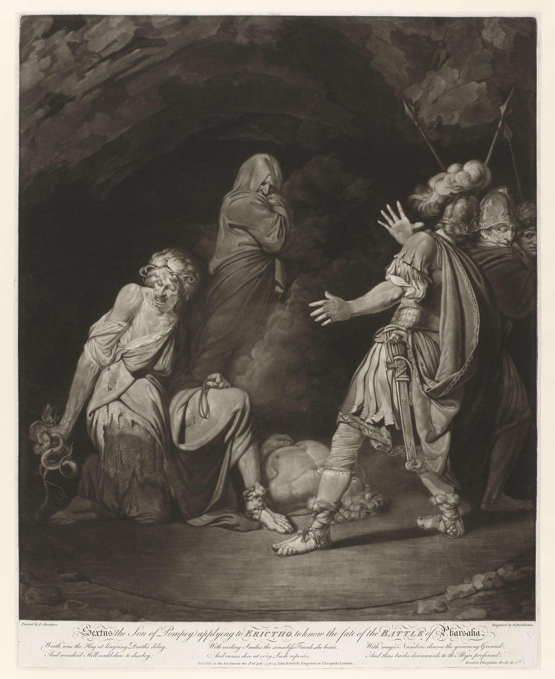 Sextus Pompeius raadpleegt Erictho over de Slag bij Pharsalus