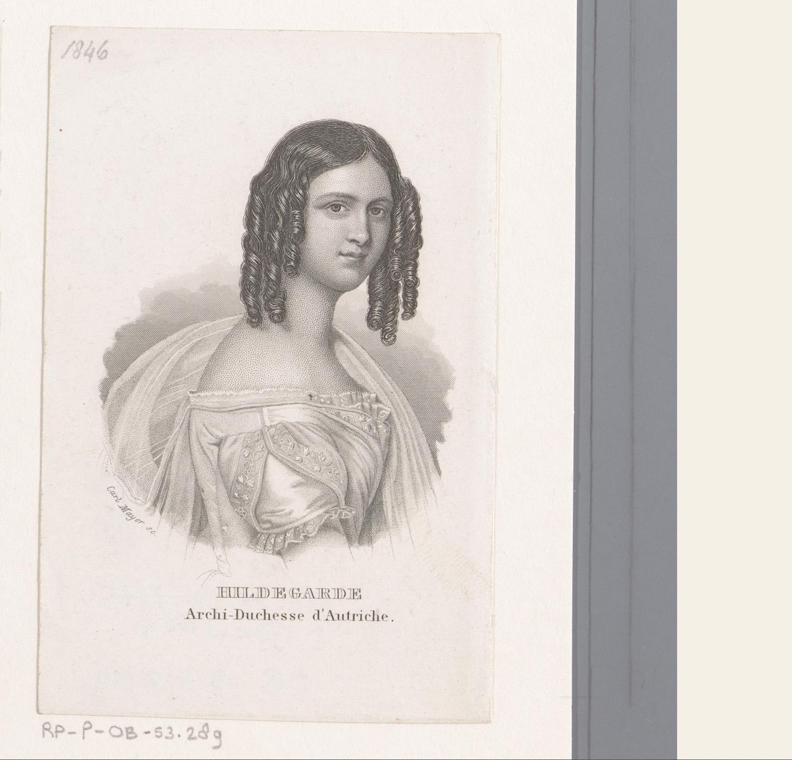 Portret van Hildegard van Beieren, aartshertogin van Oostenrijk