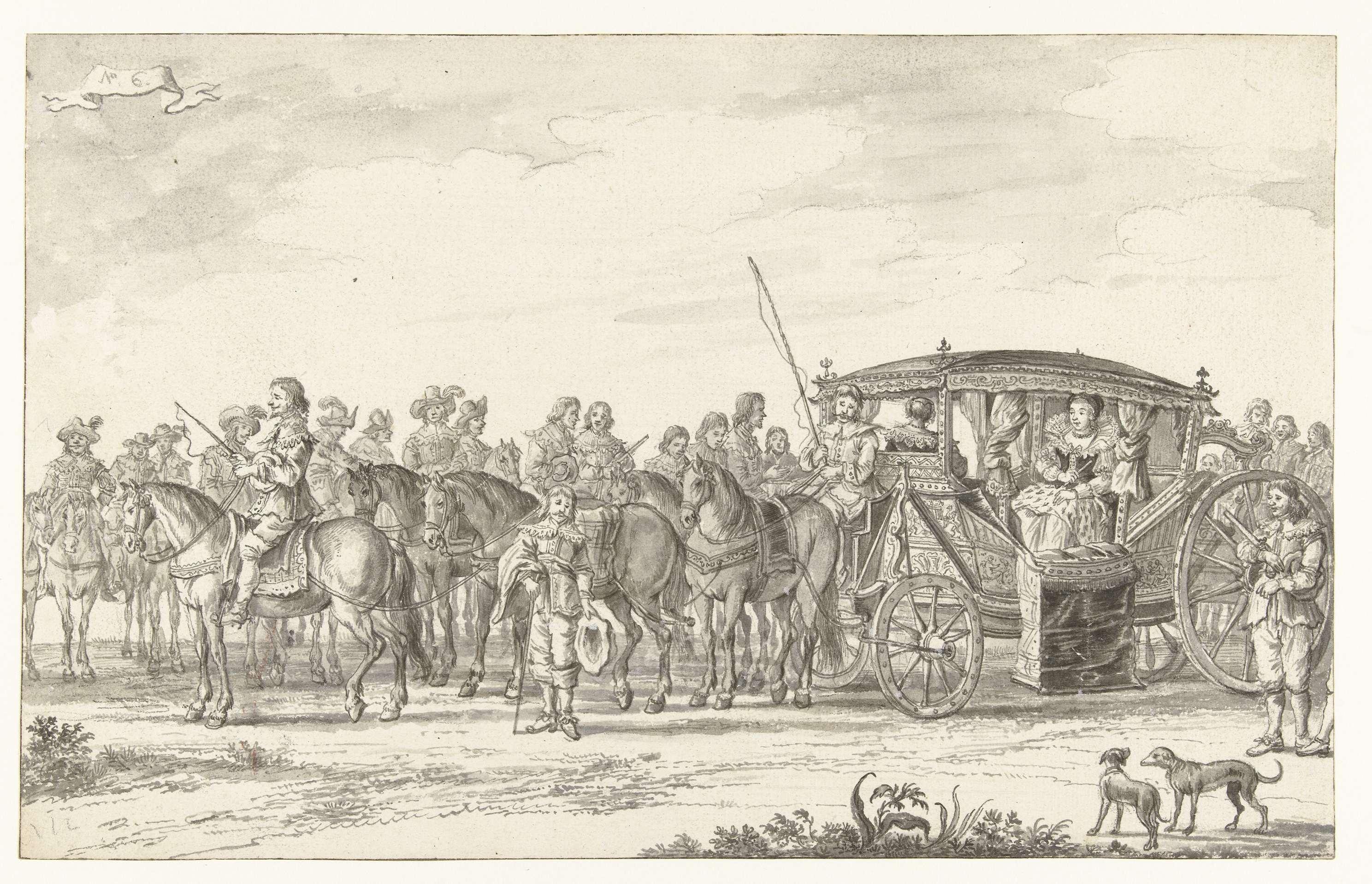 De intocht van Maria de' Medici te Amsterdam in 1638 (plaat 6)