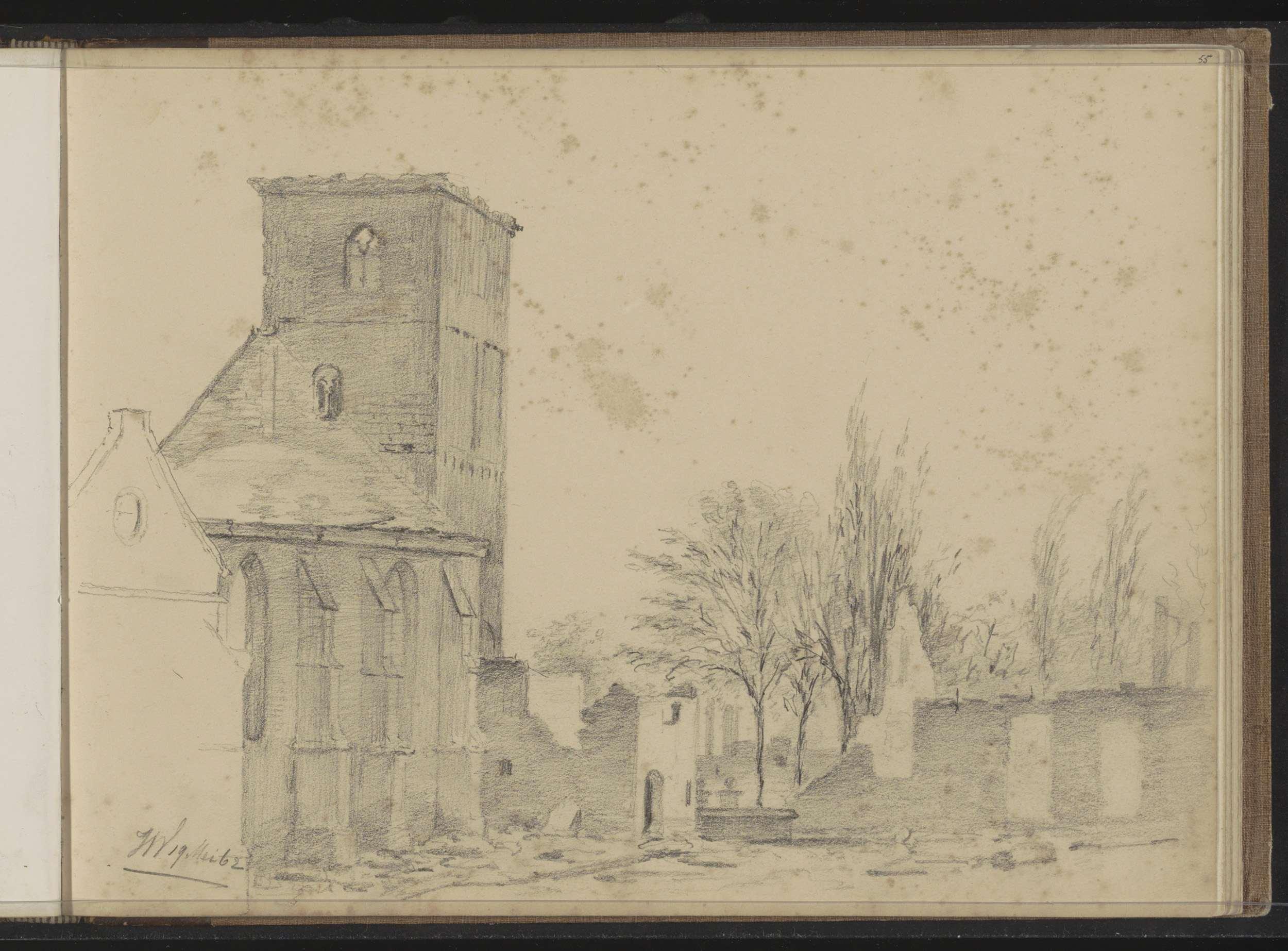 Oude Markt te Enschede na de stadsbrand van 1862