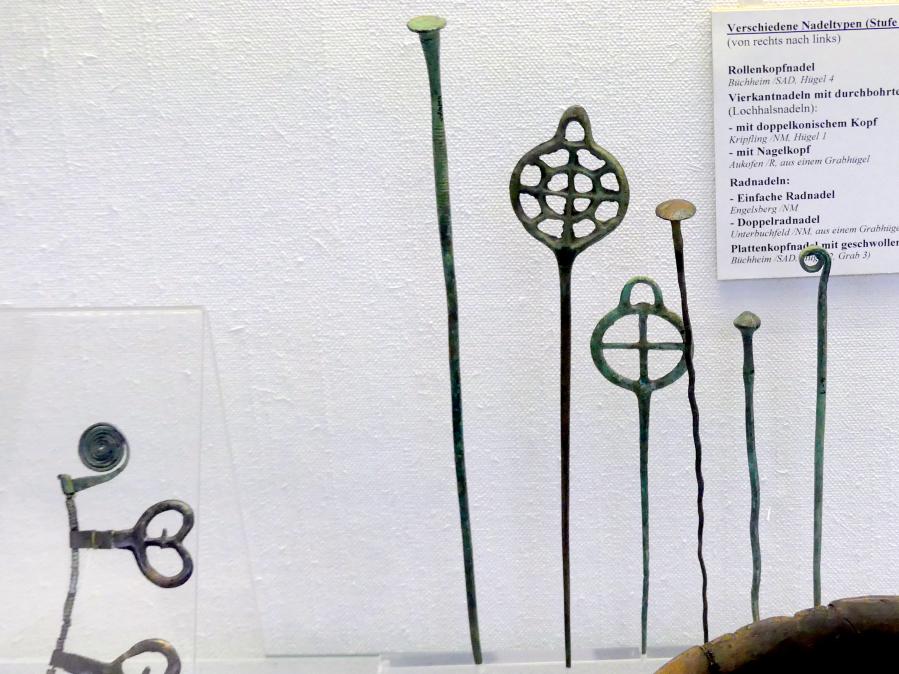 Plattenkopfnadel mit geschwollenem Hals, Mittlere Bronzezeit, 3000 - 1300 v. Chr., Bild 2/3