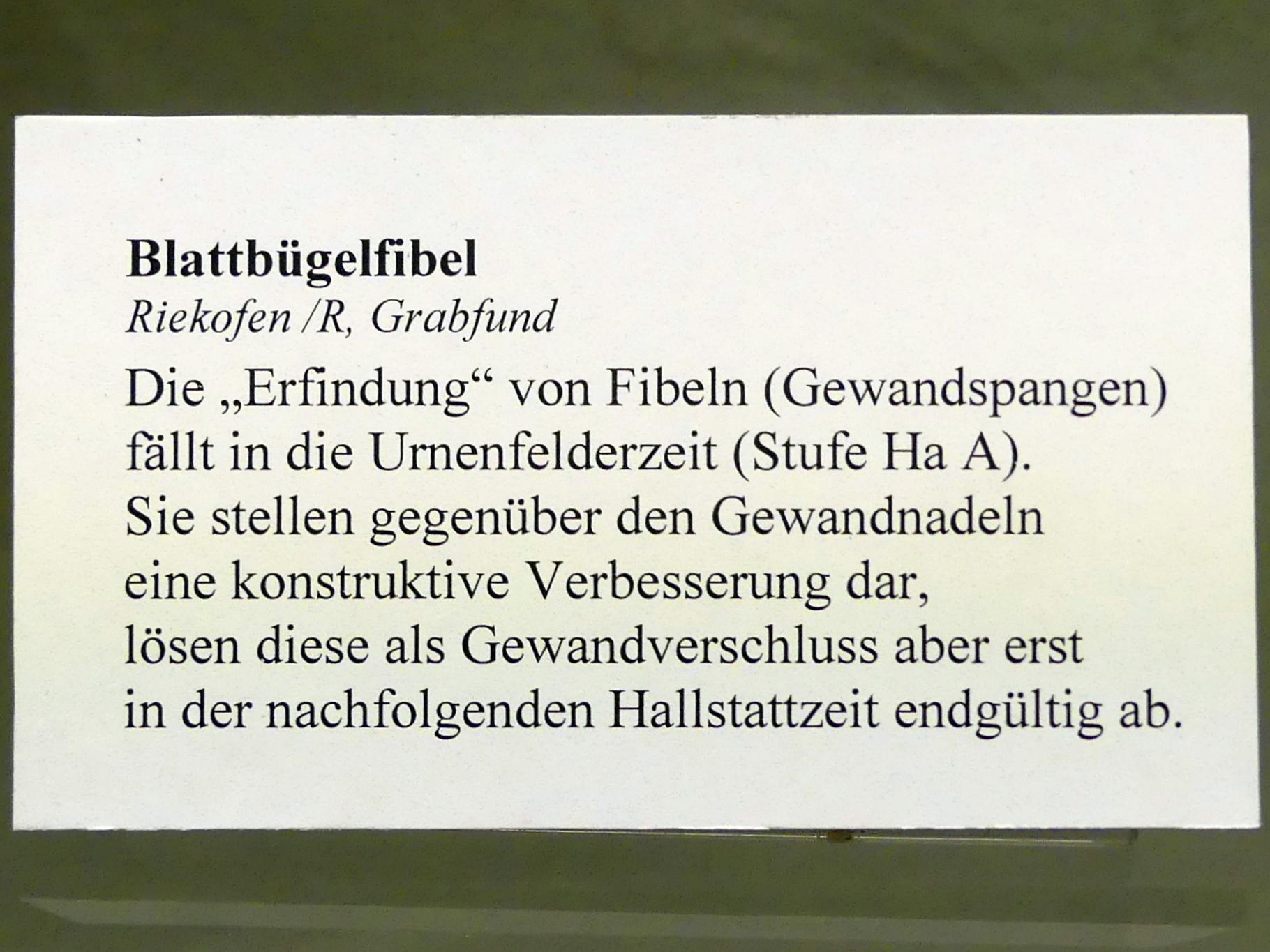 Blattbügelfibel, Späte Bronzezeit D, Undatiert, Bild 2/2