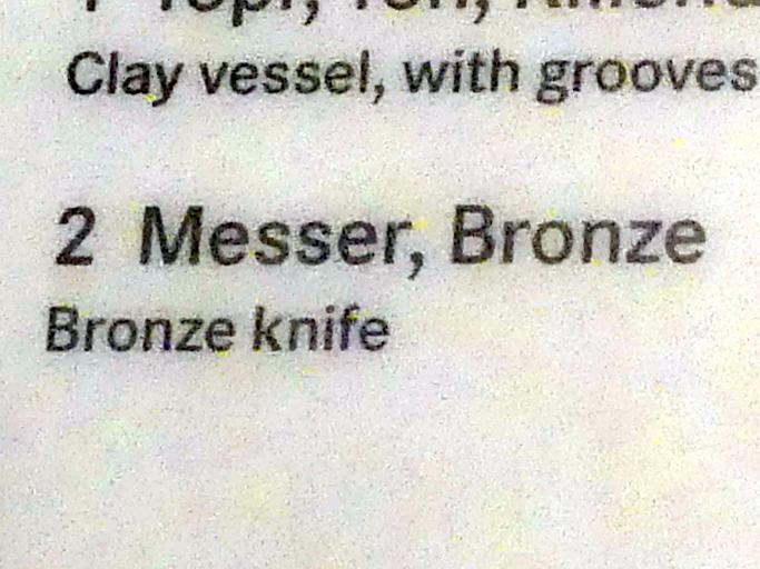 Messer, Urnenfelderzeit, 1400 - 700 v. Chr., 1200 - 950 v. Chr., Bild 2/2
