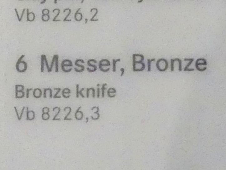 Messer, Mittlere Bronzezeit C, 1500 - 1300 v. Chr., 1500 - 1300 v. Chr., Bild 2/2