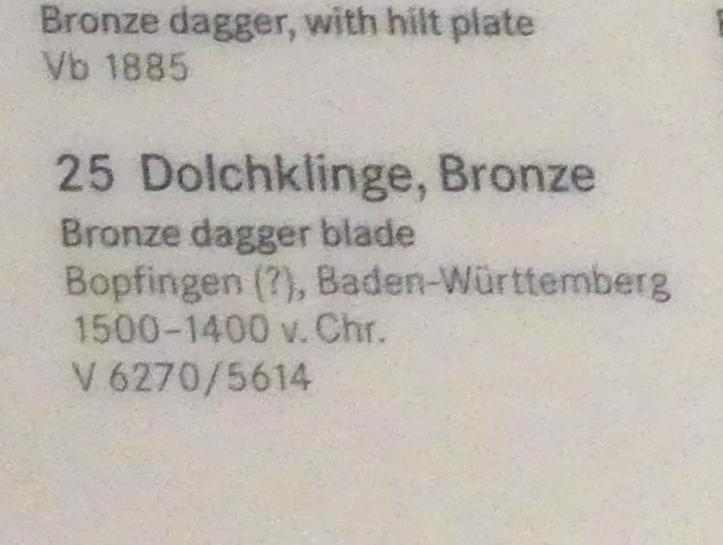 Dolchklinge, Mittlere Bronzezeit C1, 1500 - 1400 v. Chr., 1500 - 1400 v. Chr., Bild 2/2